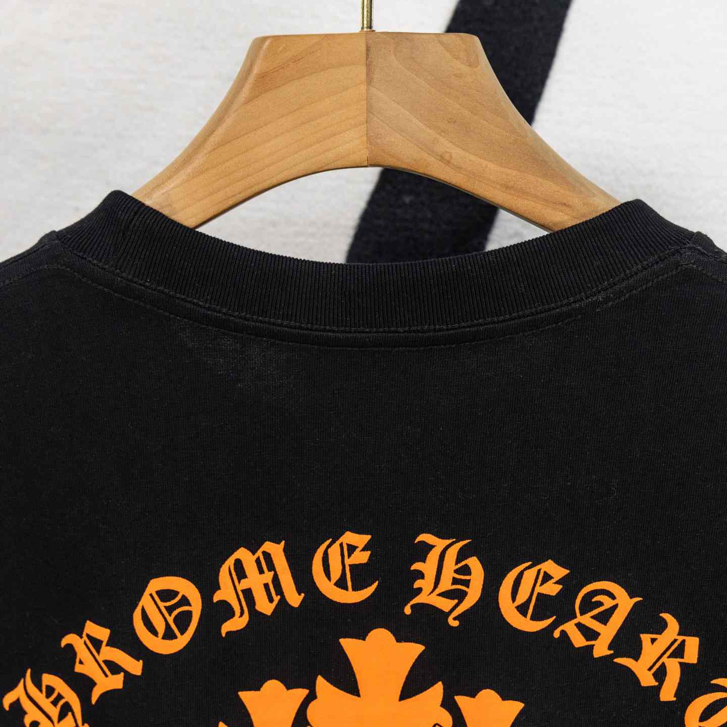 Chrome Hearts Triple Cross Hollywood Pocket Tee 'Black/Orange' - FashionPlug