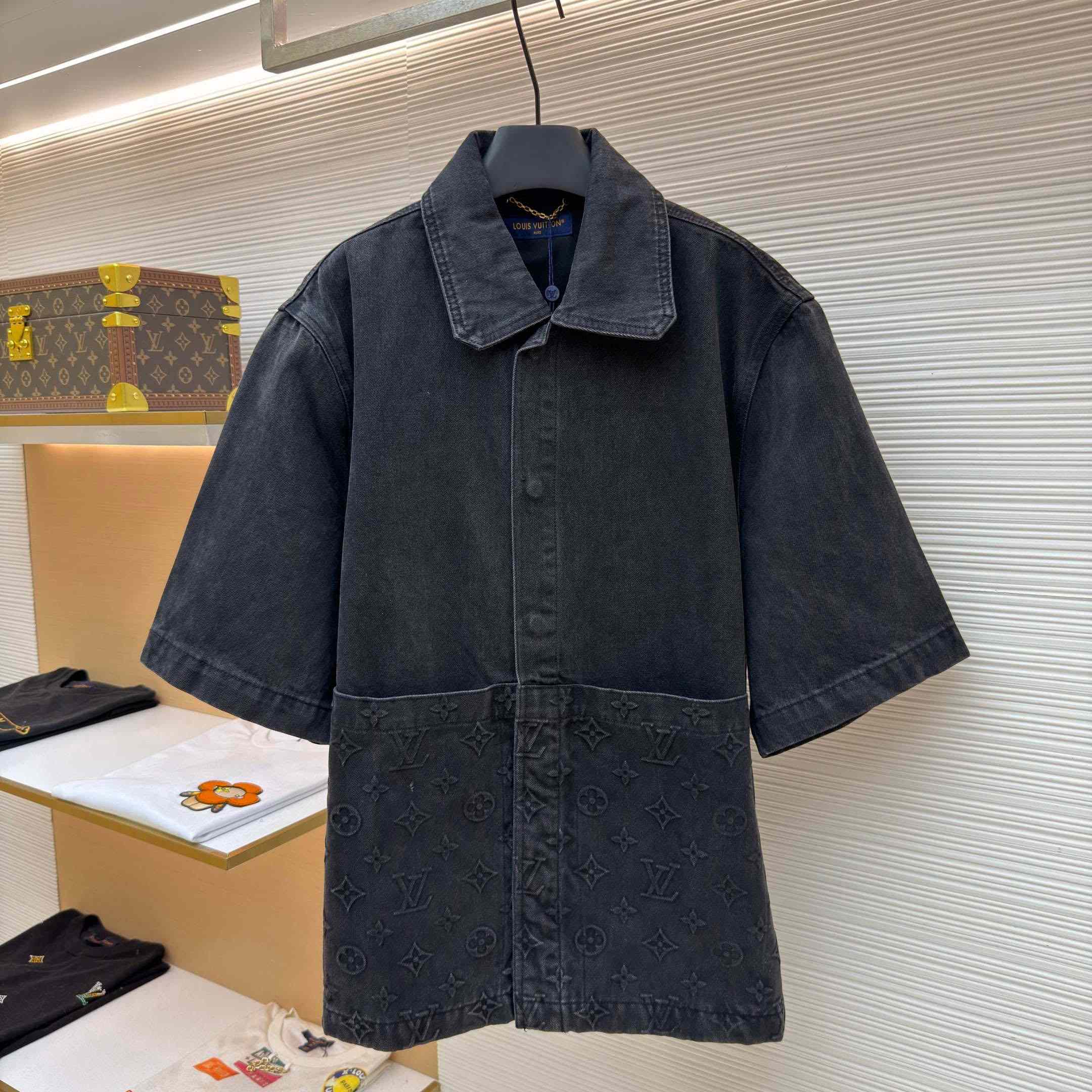 Louis Vuitton Short Sleeve Denim Workwear Shirt - FashionPlug