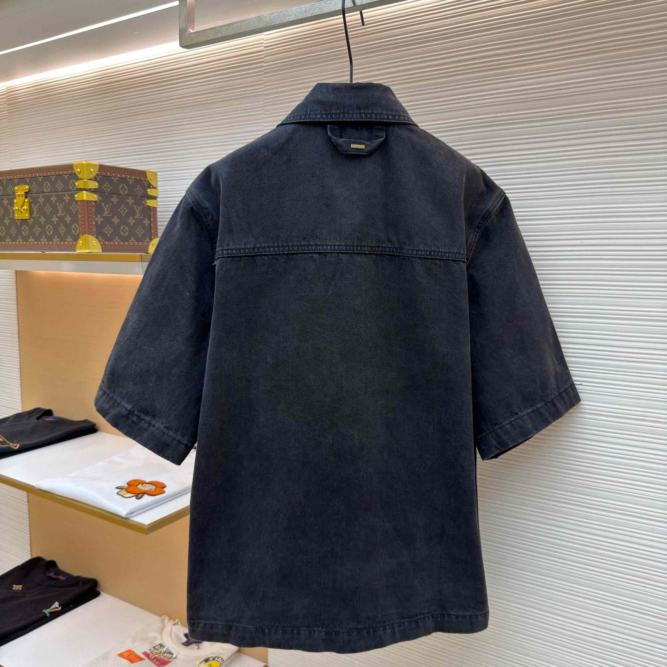 Louis Vuitton Short Sleeve Denim Workwear Shirt - FashionPlug