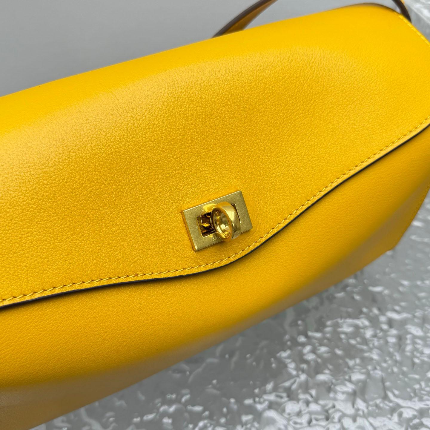 Balenciaga  Le 7 Shoulder Bag Medium In Curry - FashionPlug