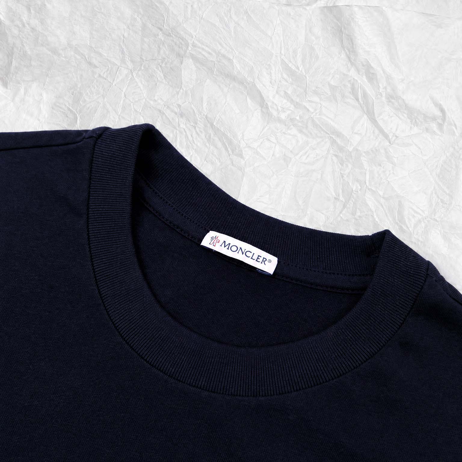 Moncler Striped Logo Cotton Jersey T-Shirt - FashionPlug