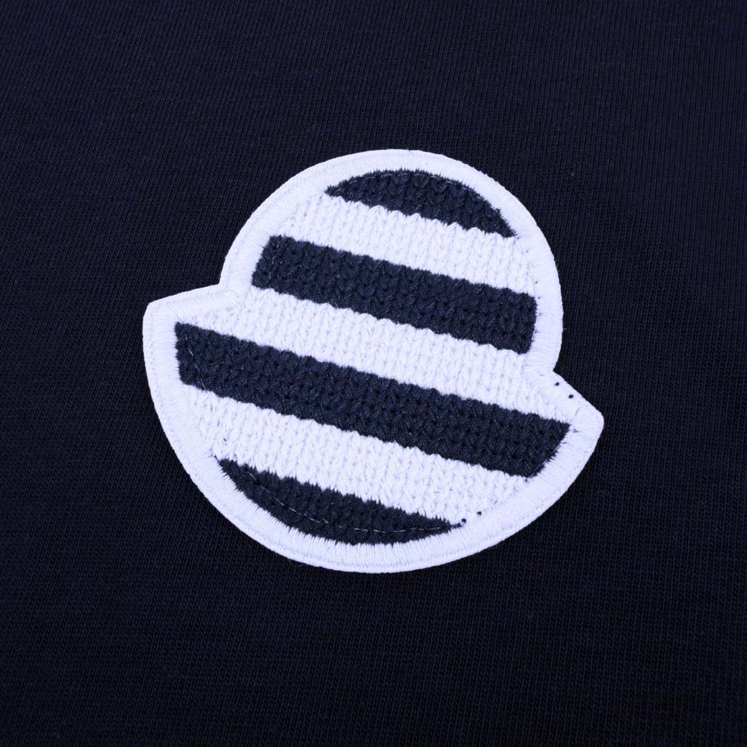 Moncler Striped Logo Cotton Jersey T-Shirt - FashionPlug