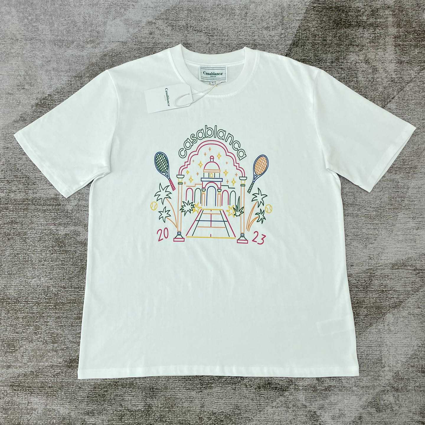 Casablanca Rainbow Crayon Temple T-Shirt CA5054 - FashionPlug