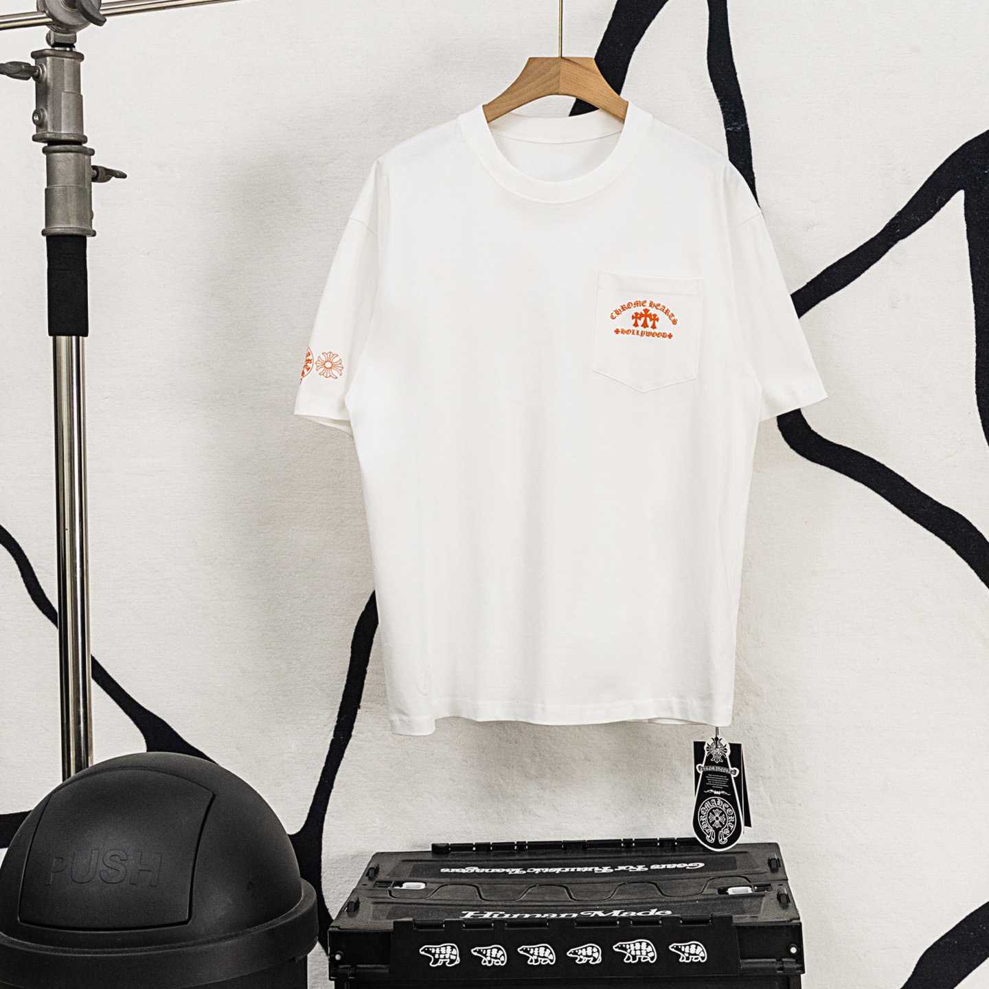 Chrome Hearts Triple Cross T-Shirt 'White/Orange' - FashionPlug