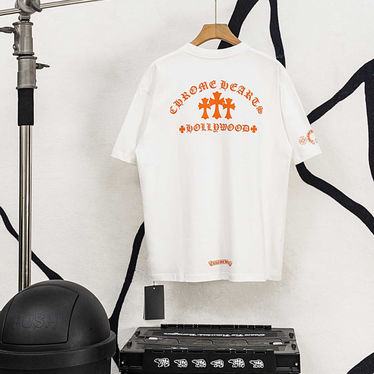 Chrome Hearts Triple Cross T-Shirt 'White/Orange' - FashionPlug