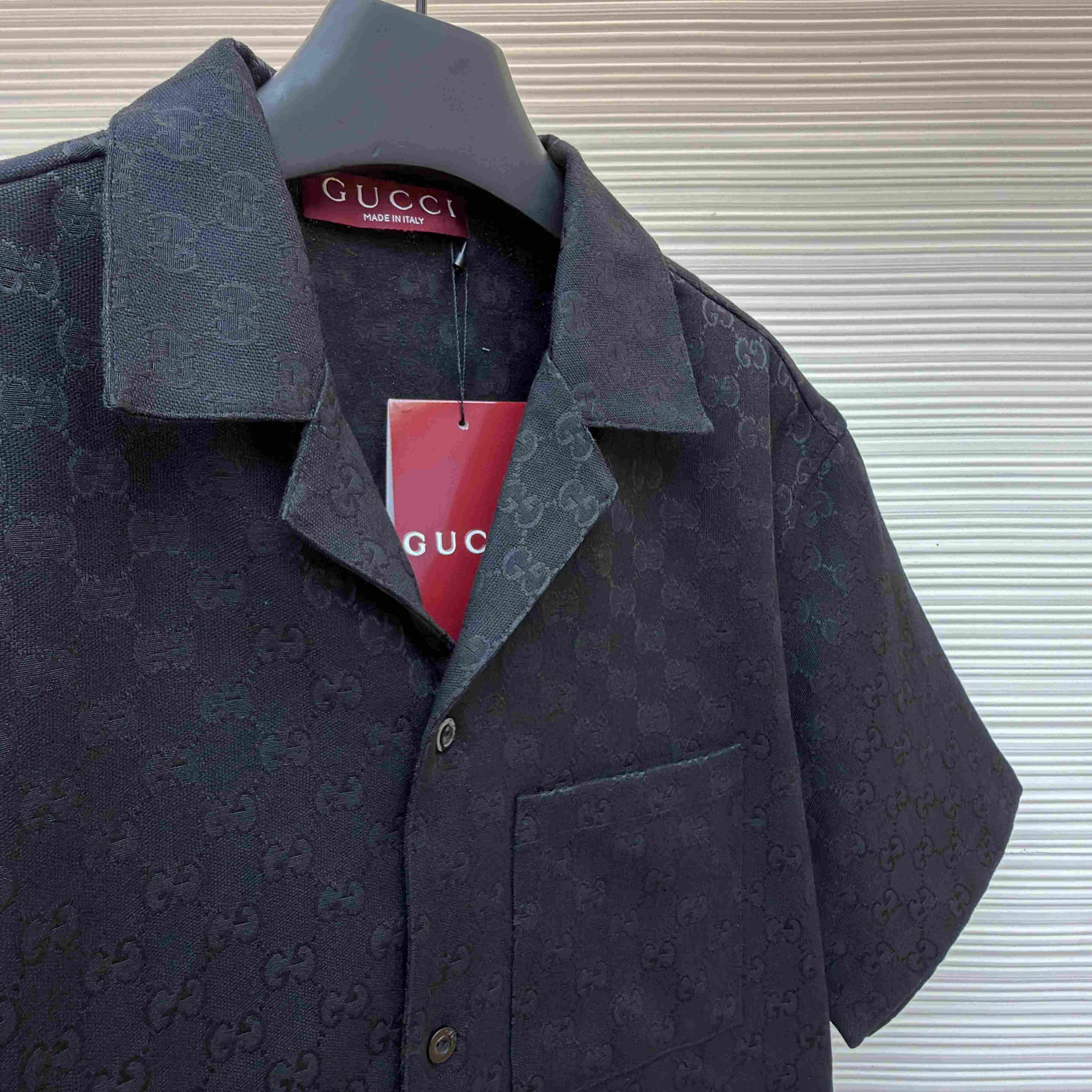Gucci GG Canvas Linen Blend Bowling Shirt - FashionPlug