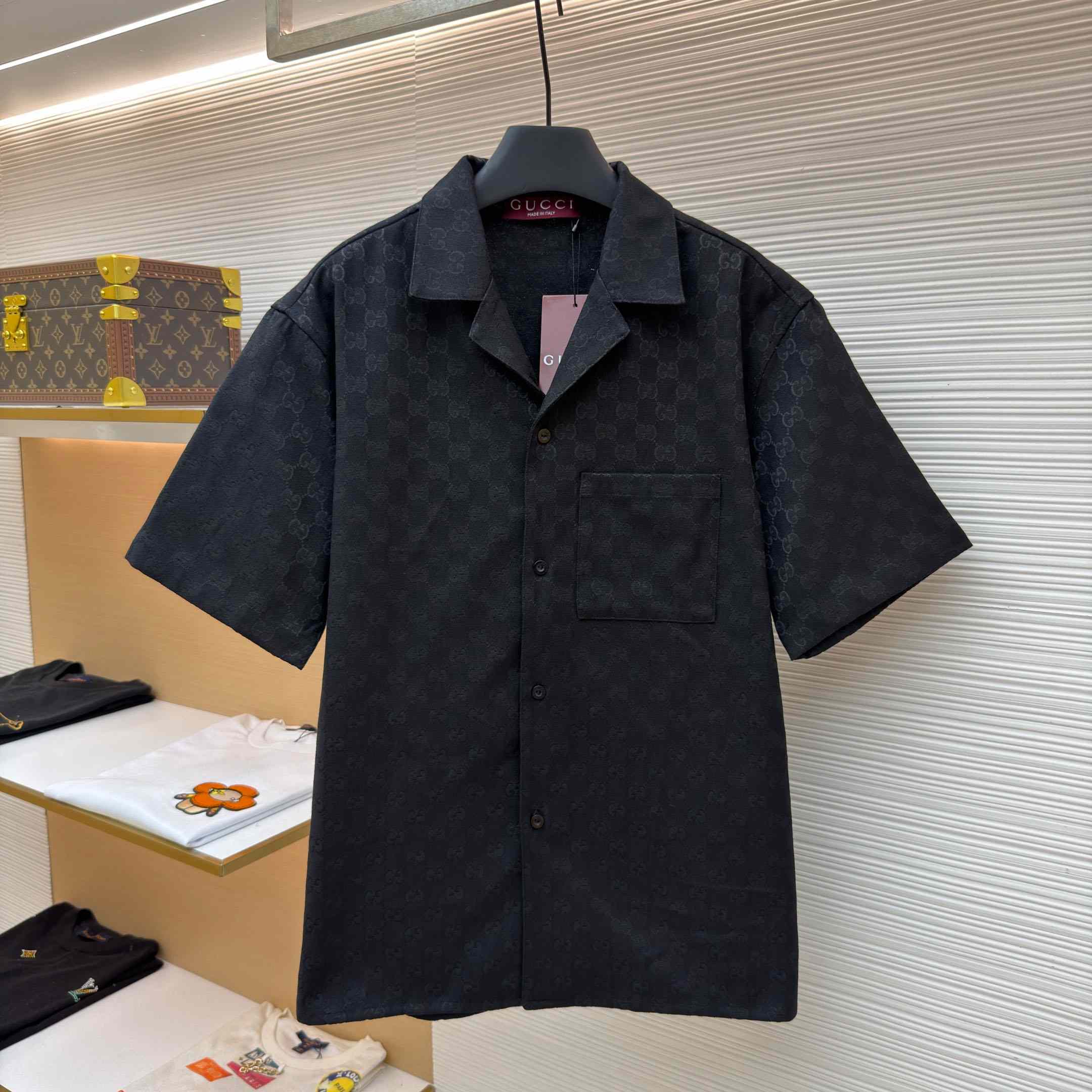 Gucci GG Canvas Linen Blend Bowling Shirt - FashionPlug