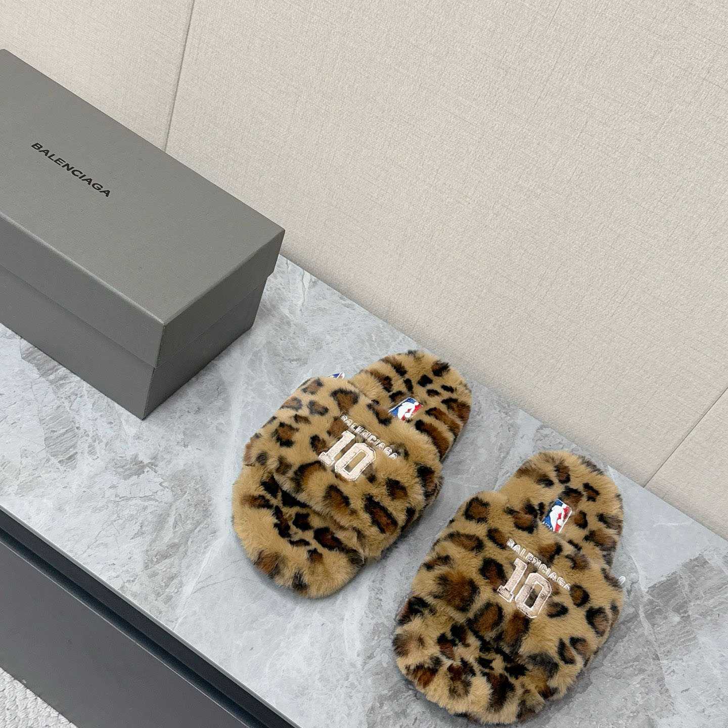 Balenciaga | Nba Collaboration Furry Open Mule - FashionPlug