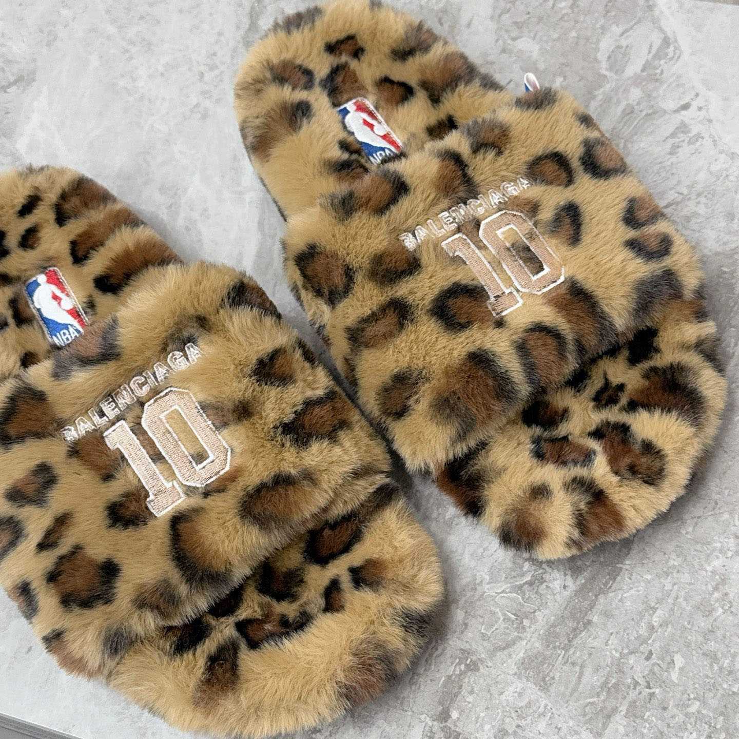 Balenciaga | Nba Collaboration Furry Open Mule - FashionPlug