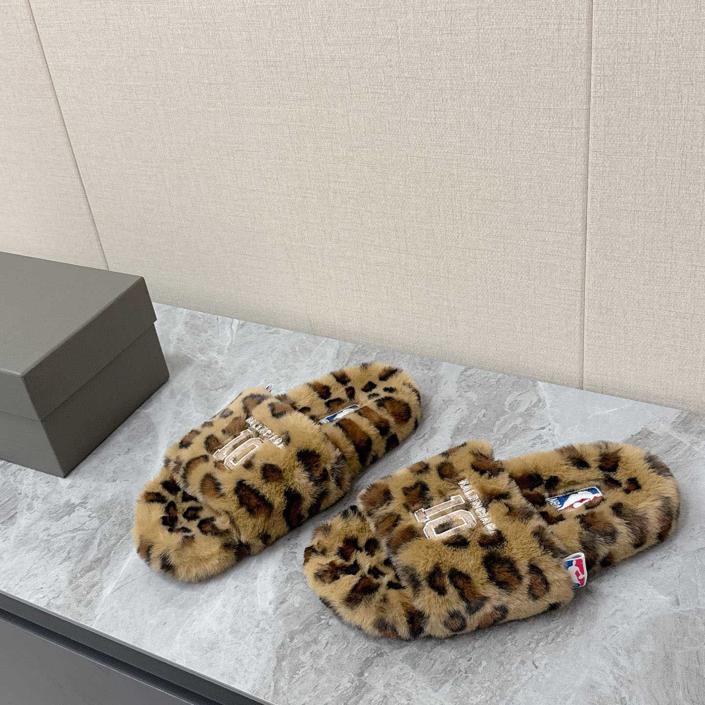 Balenciaga | Nba Collaboration Furry Open Mule - FashionPlug