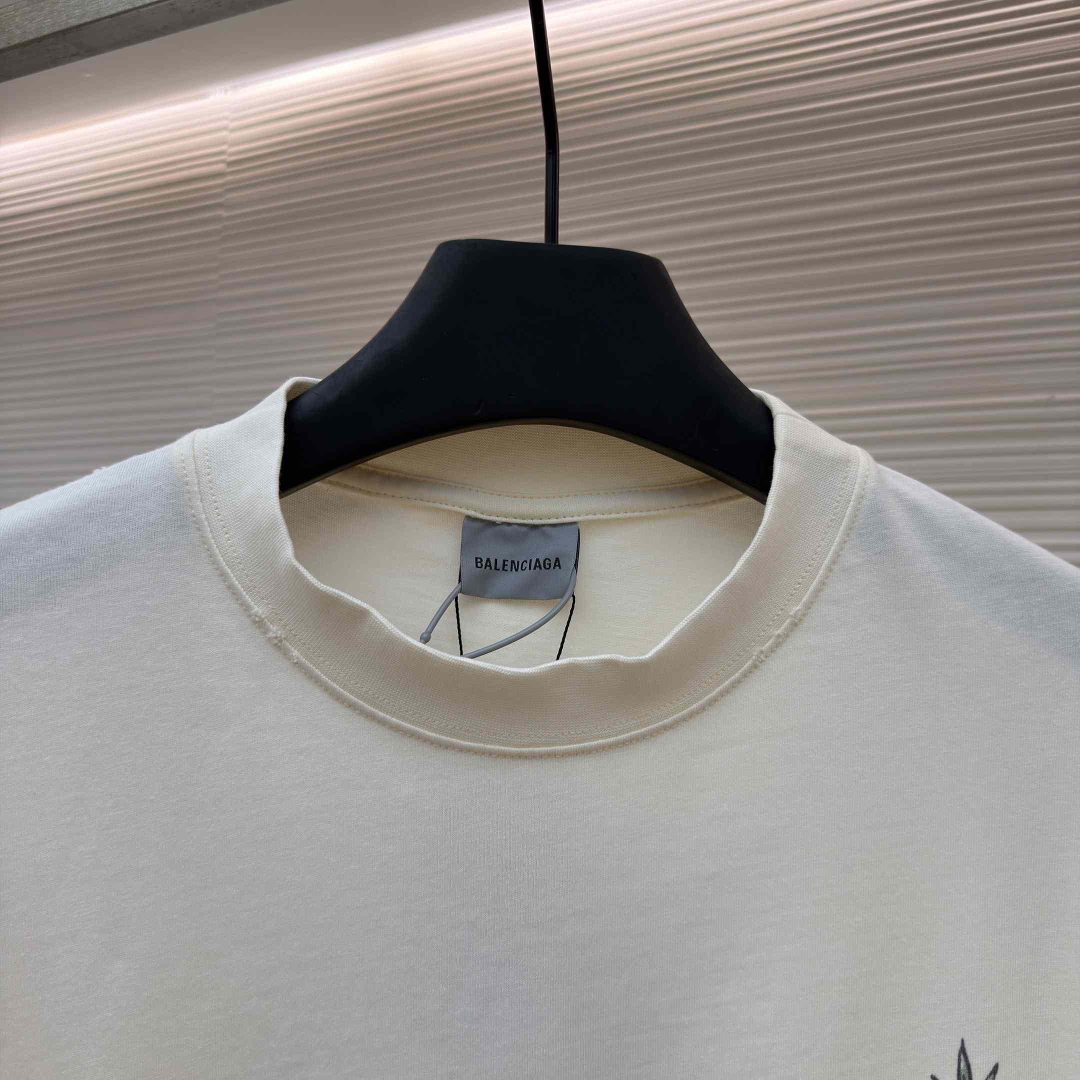 Balenciaga Tattoo Medium Fit T-shirt In Cream - FashionPlug