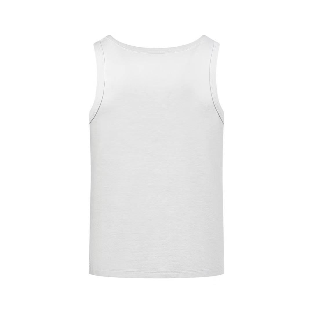 Prada Men's Black Logo Plaque Tank Top - FashionPlug