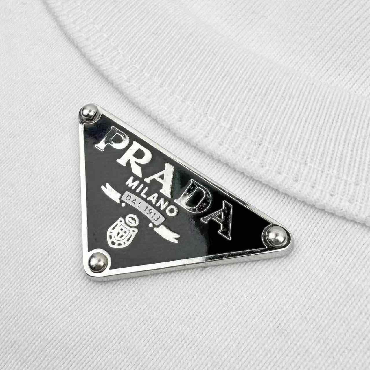 Prada Men's Black Logo Plaque Tank Top - FashionPlug