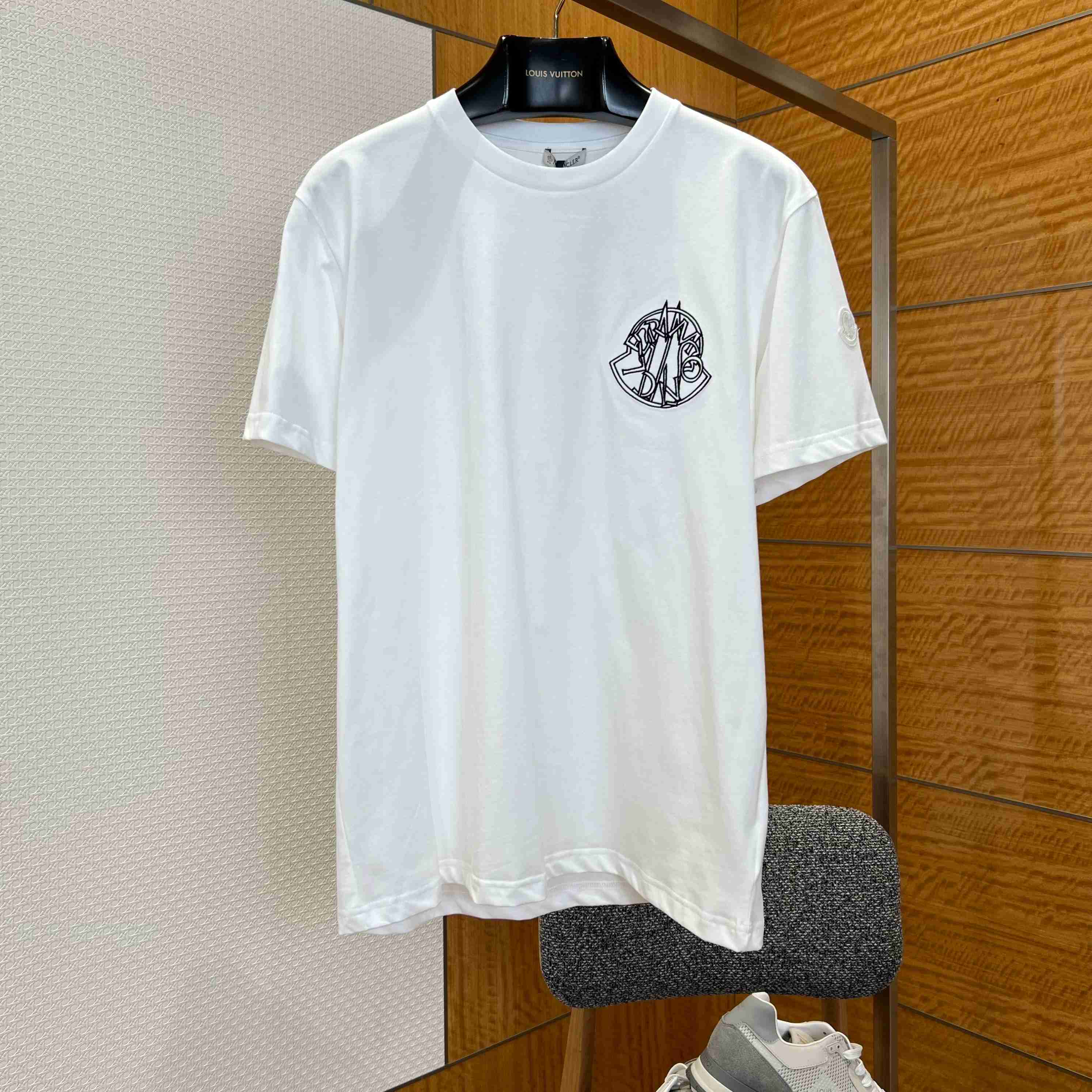 Moncler Overlapped Logo Cotton T-shirt - FashionPlug