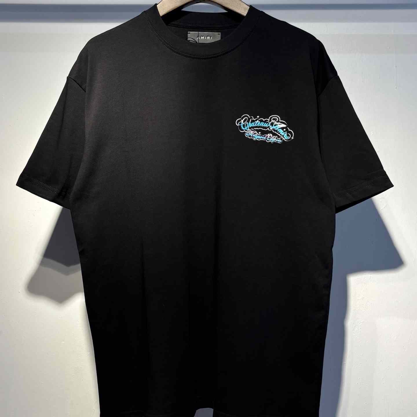 Amiri  Crystal-Print Chateau Amiri Cotton T-Shirt - FashionPlug