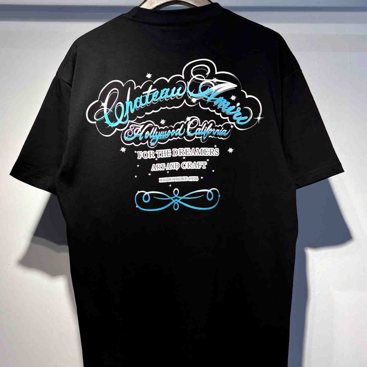 Amiri  Crystal-Print Chateau Amiri Cotton T-Shirt - FashionPlug