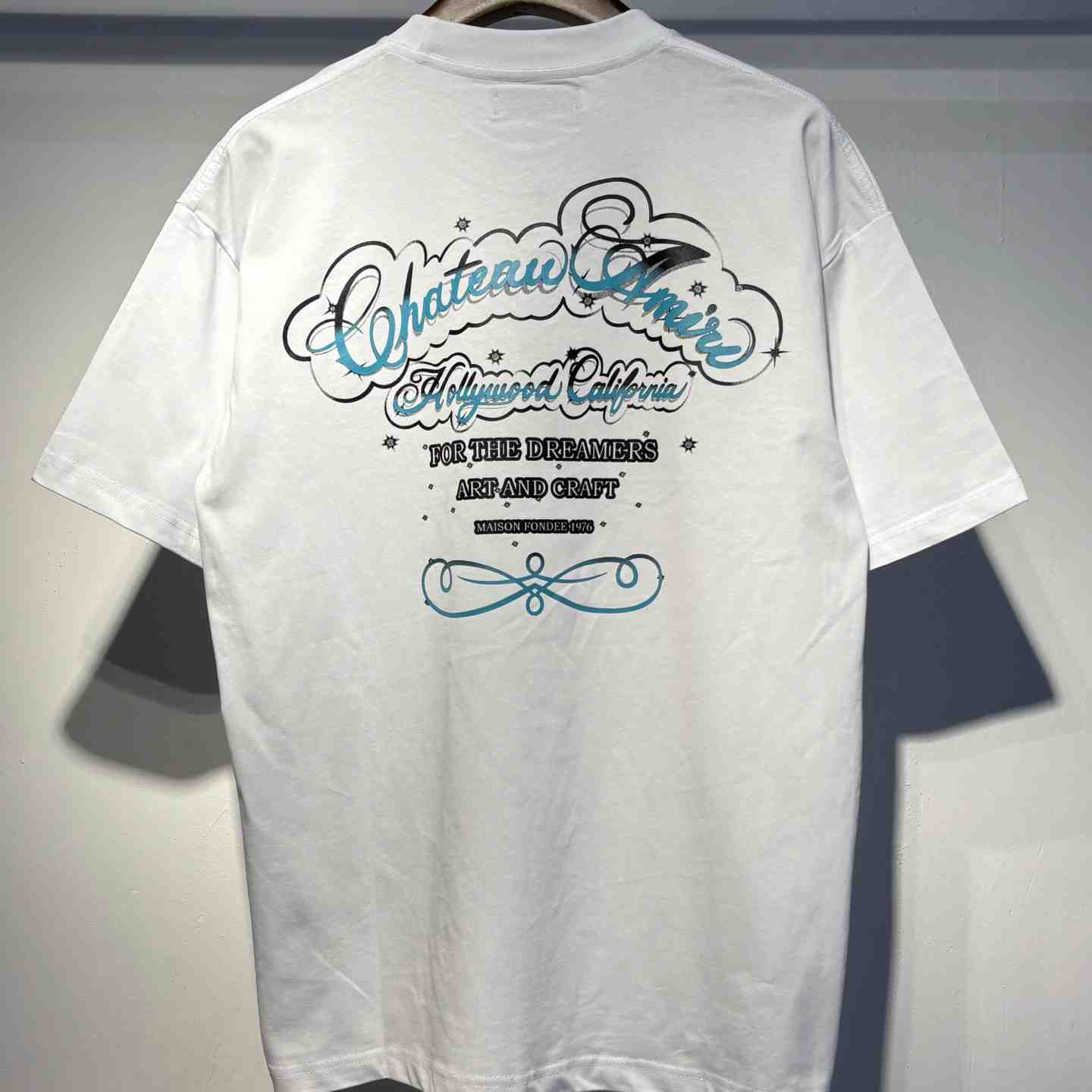 Amiri  Crystal-Print Chateau Amiri Cotton T-Shirt - FashionPlug