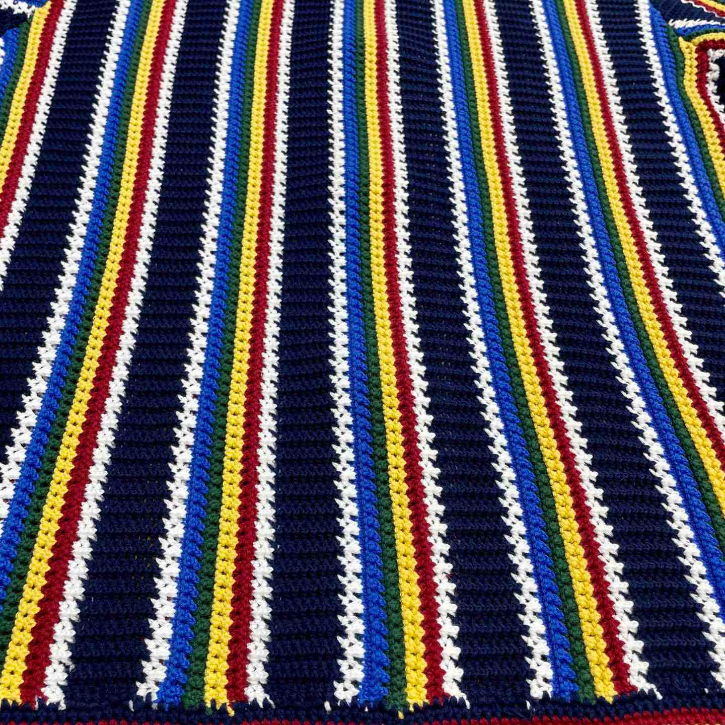 Casablanca Crochet Short Sleeve Stripe Shirt Z6023 - FashionPlug