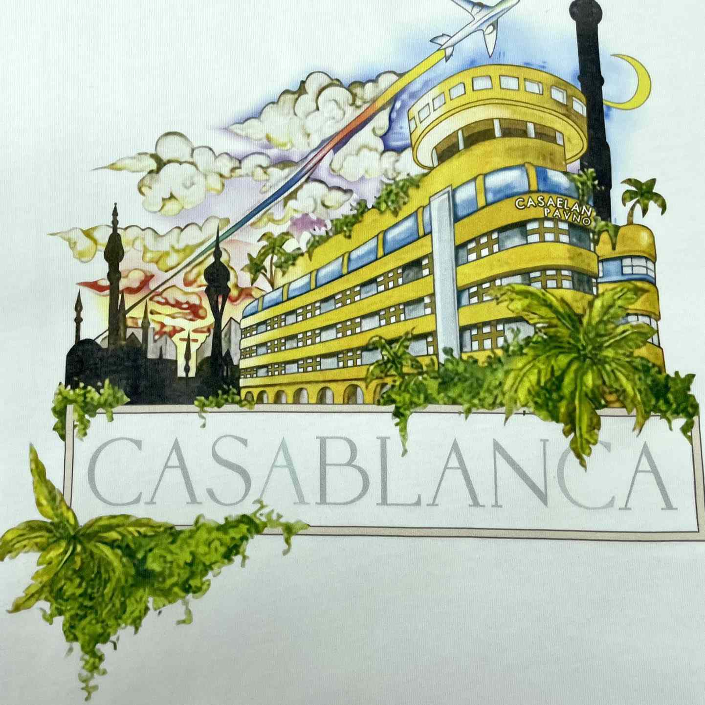 Casablanca  White Palace T-Shirt CA5029 - FashionPlug