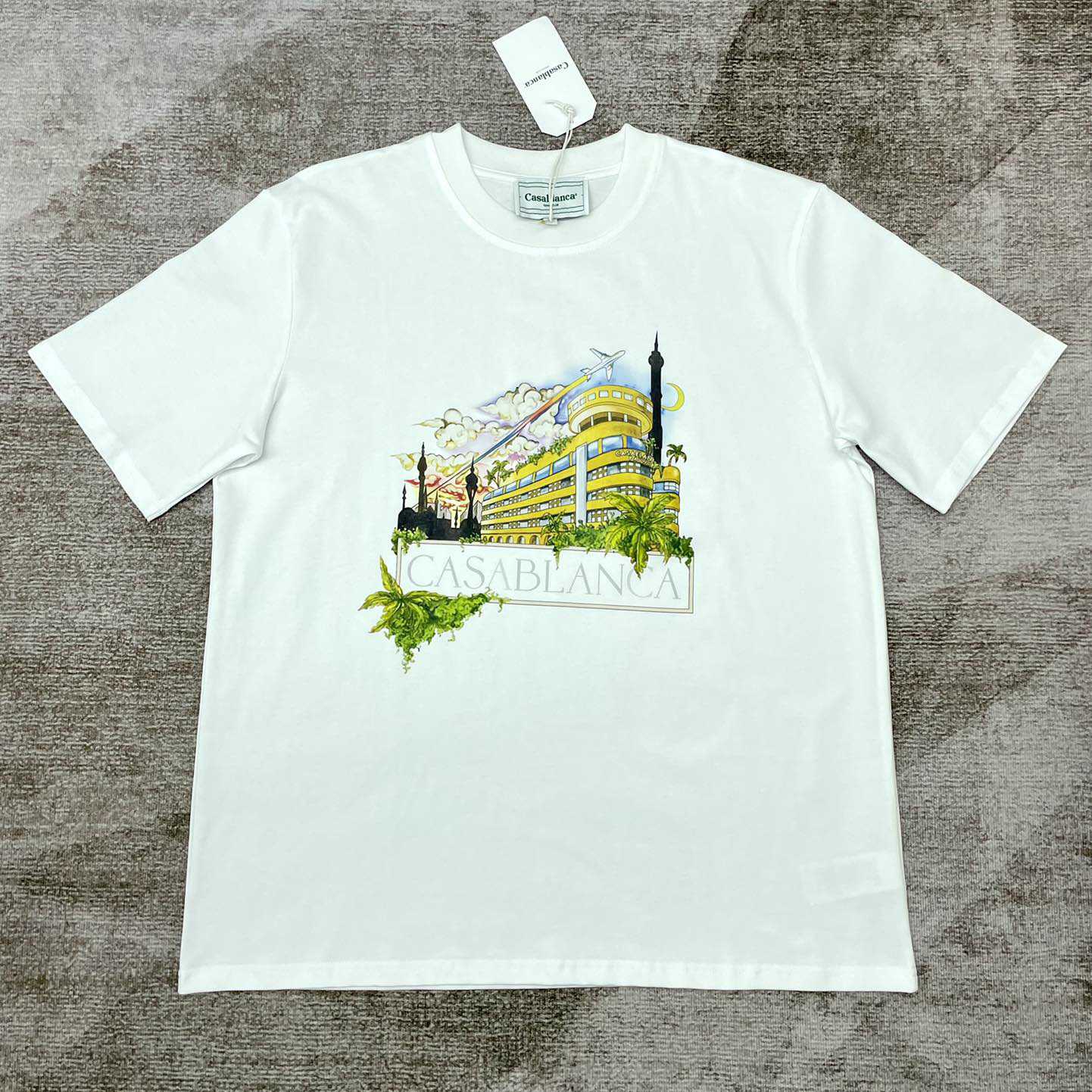 Casablanca  White Palace T-Shirt CA5029 - FashionPlug