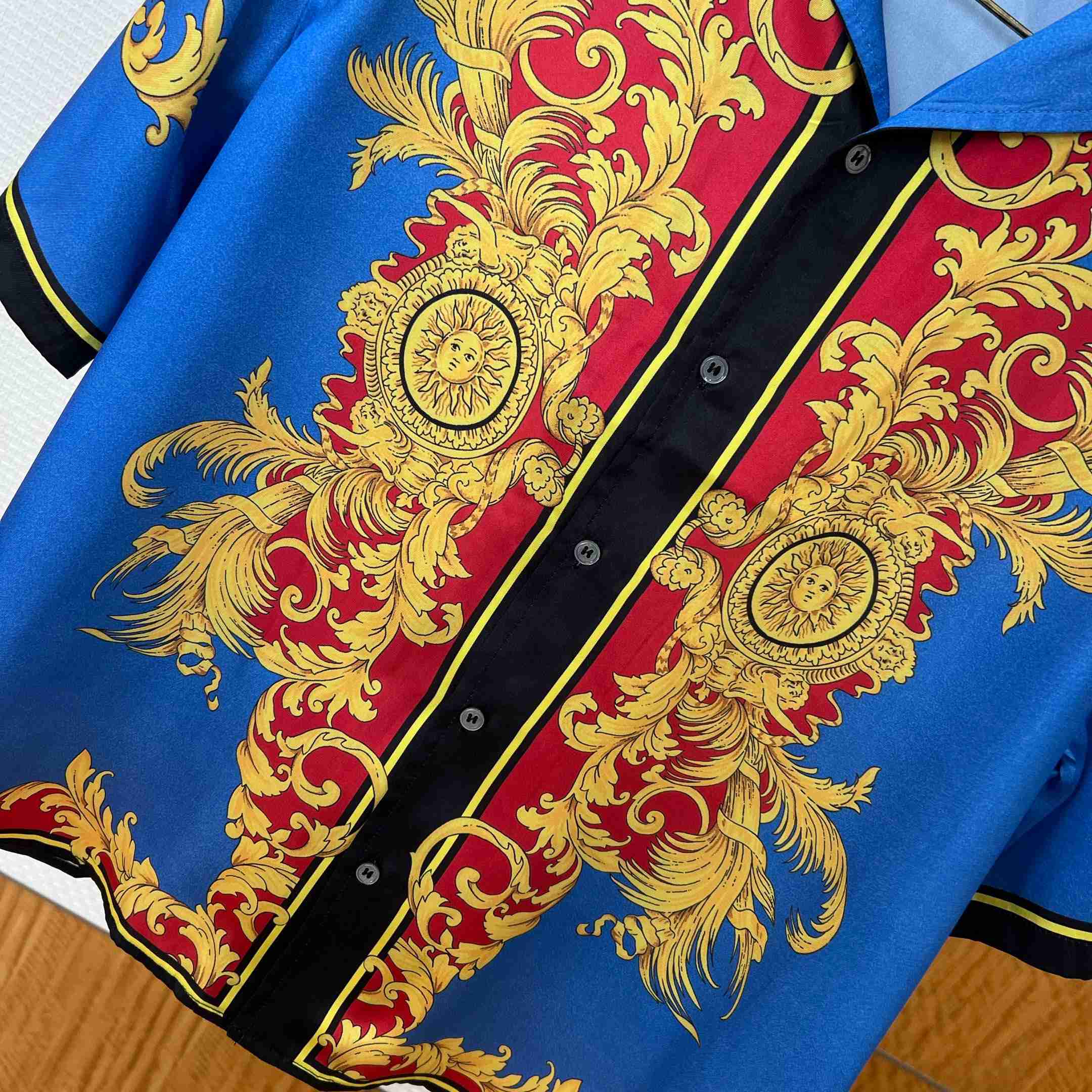 Versace Printed Silk Twill Shirt - FashionPlug