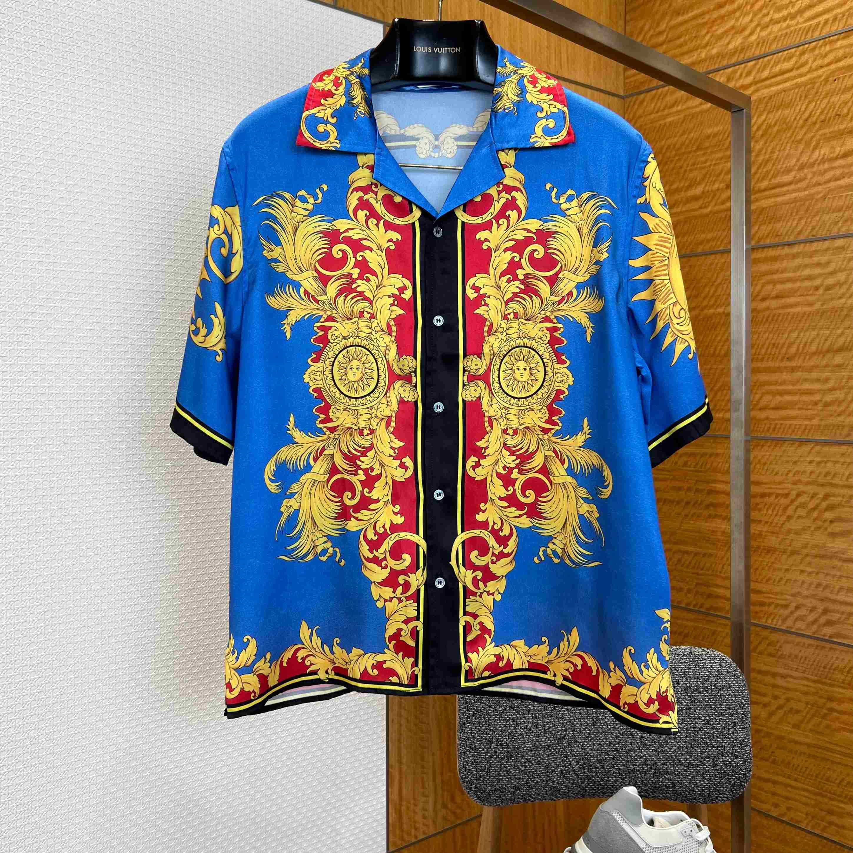 Versace Printed Silk Twill Shirt - FashionPlug