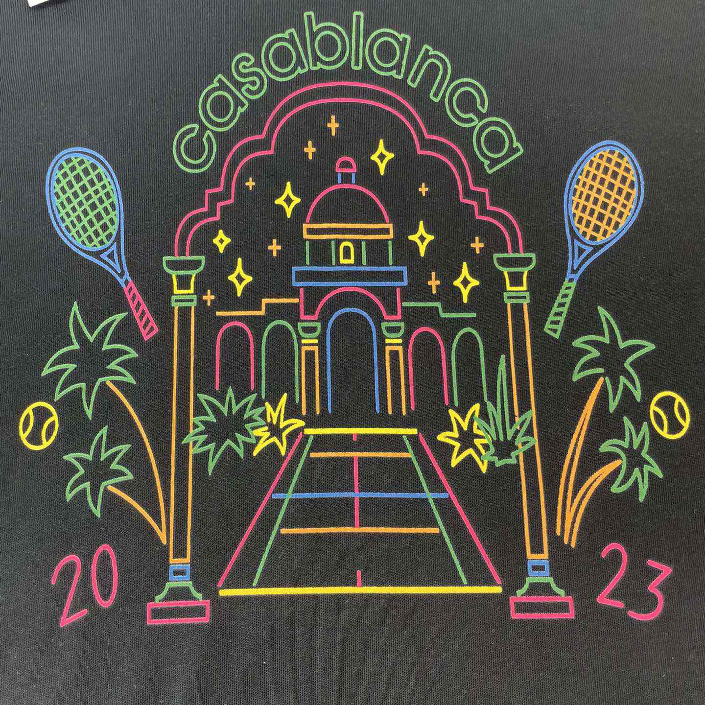 Casablanca Rainbow Crayon Temple T-Shirt CA5049 - FashionPlug