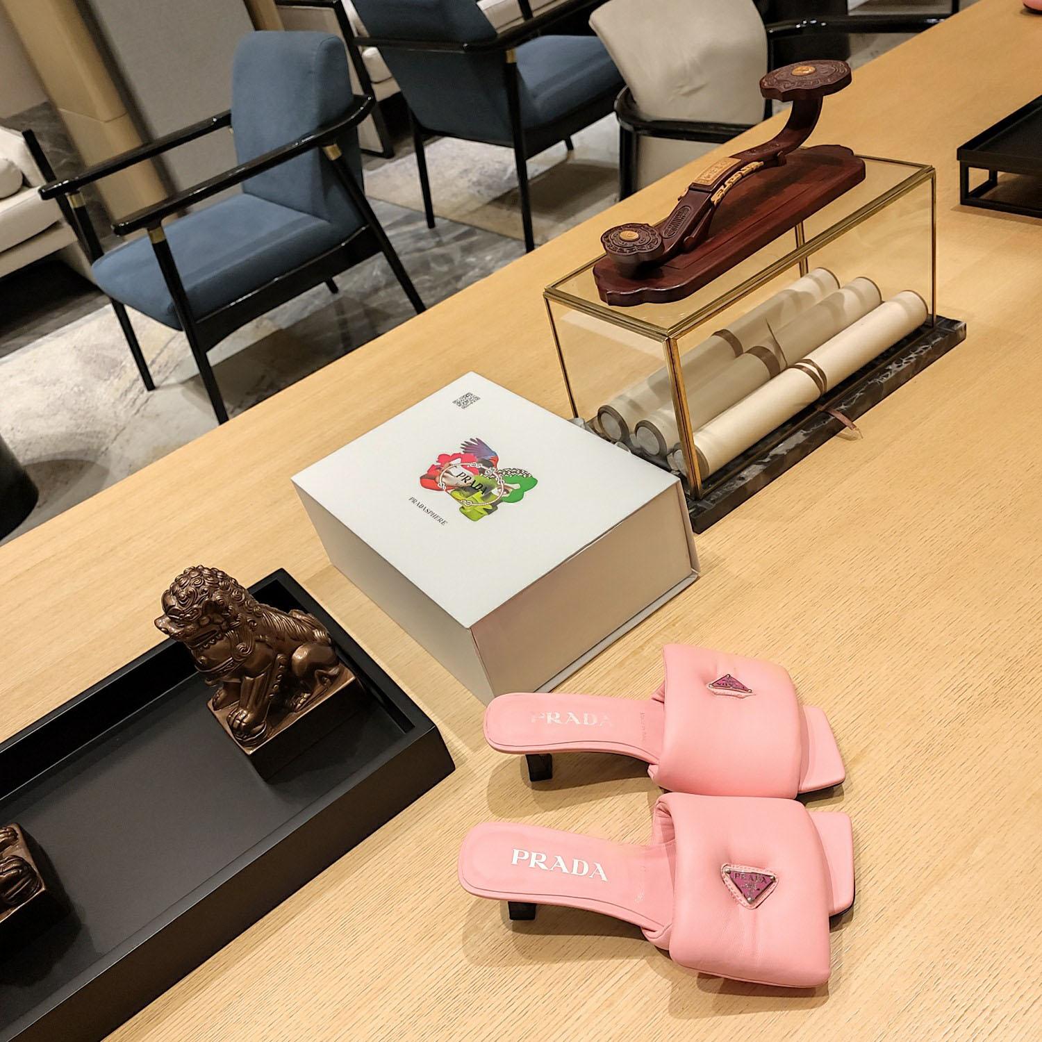 Prada Soft Padded Nappa Sandals - FashionPlug