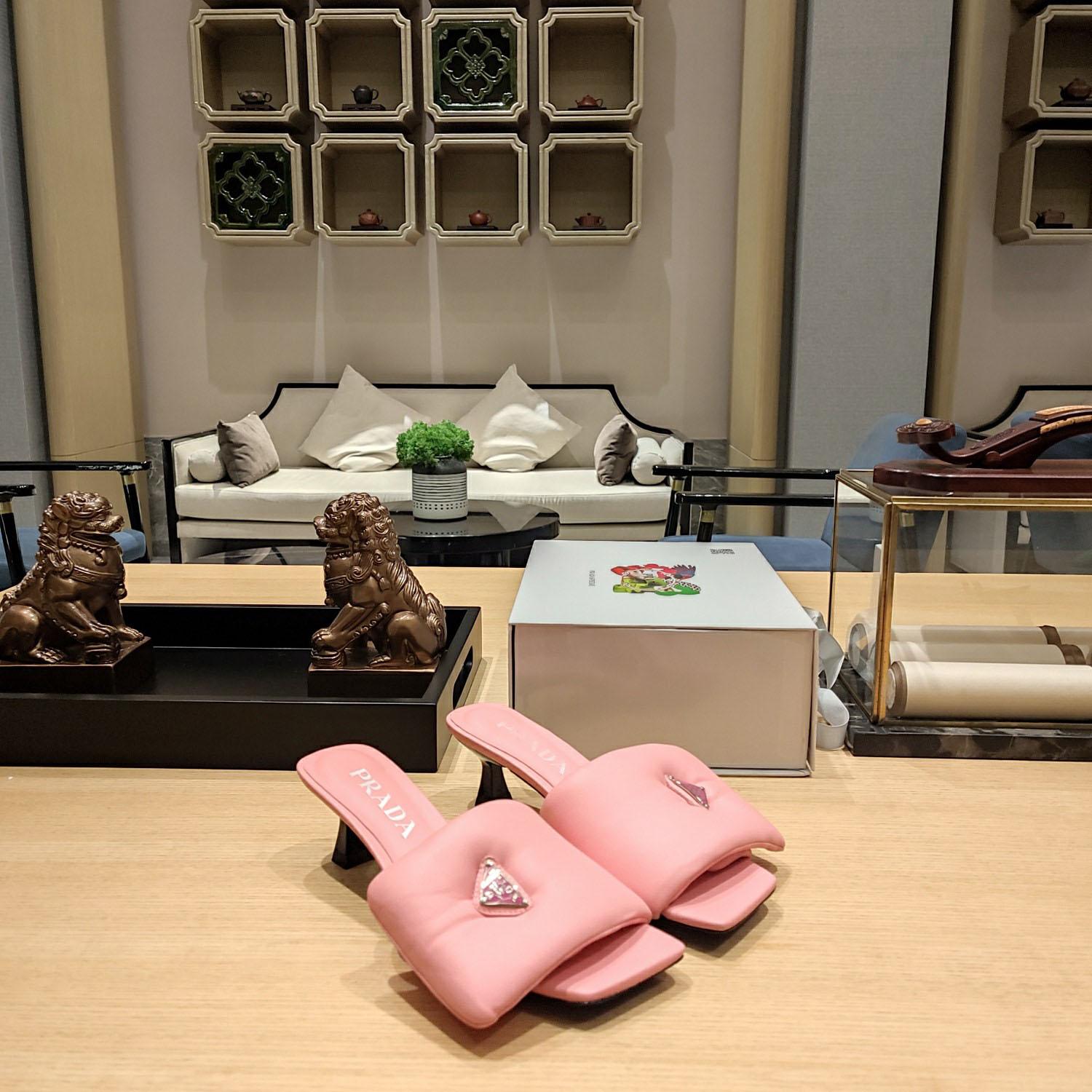 Prada Soft Padded Nappa Sandals - FashionPlug