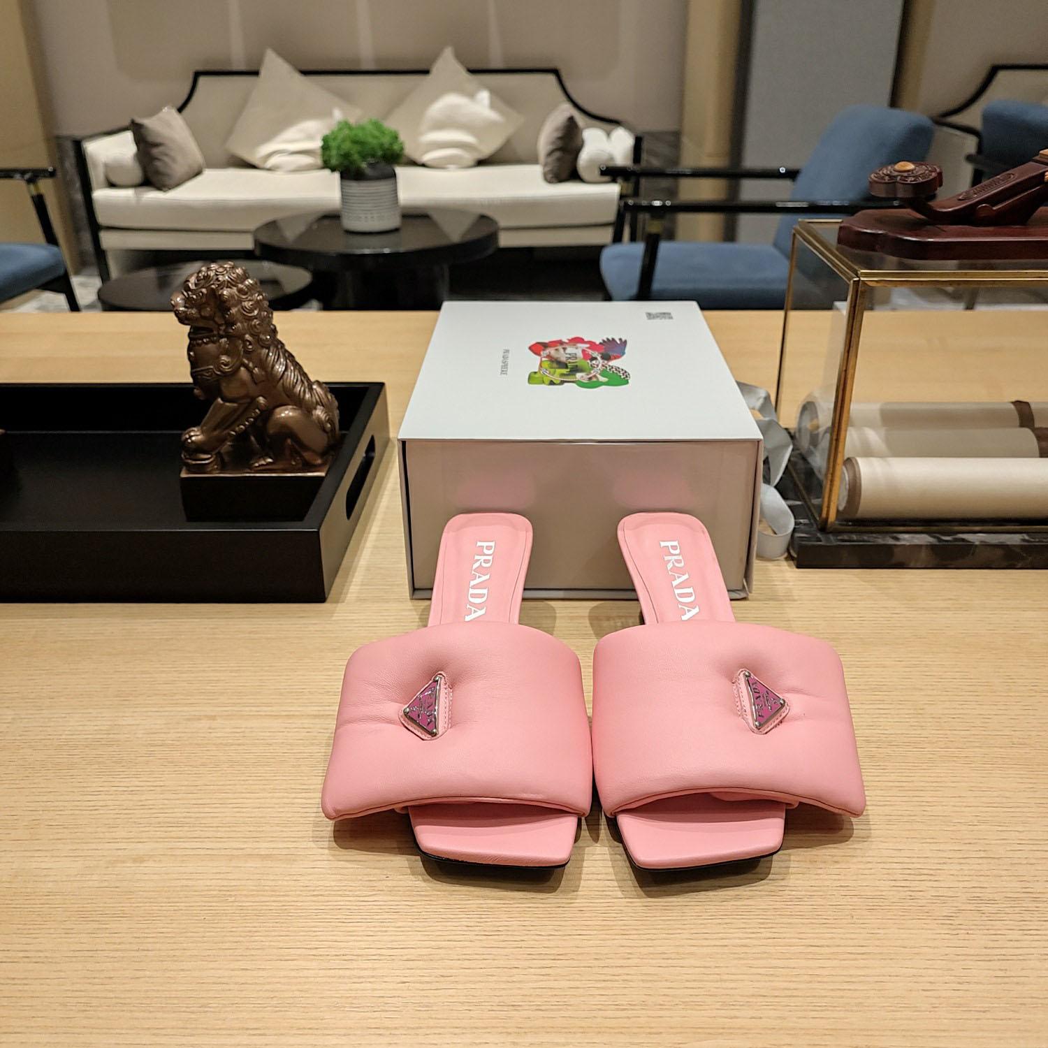 Prada Soft Padded Nappa Sandals - FashionPlug