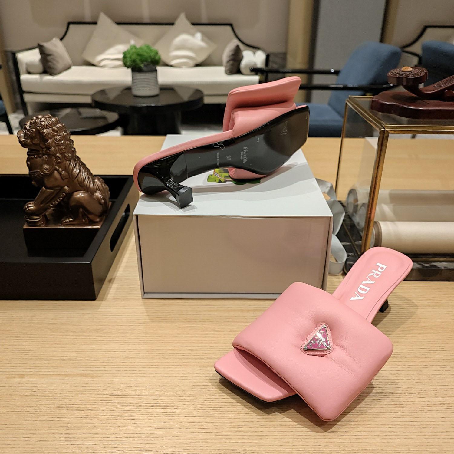 Prada Soft Padded Nappa Sandals - FashionPlug