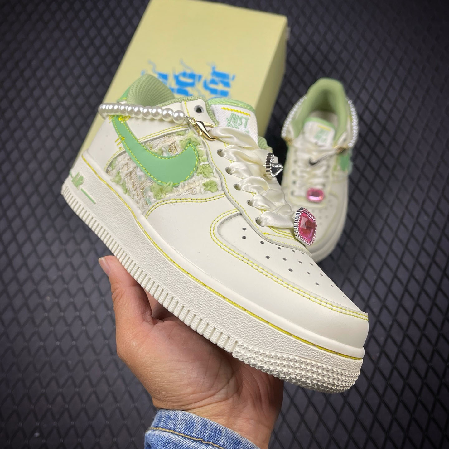 NIKE Air Force 1'07 Low Jade Pearl Canvas  FJ7740-111 - FashionPlug