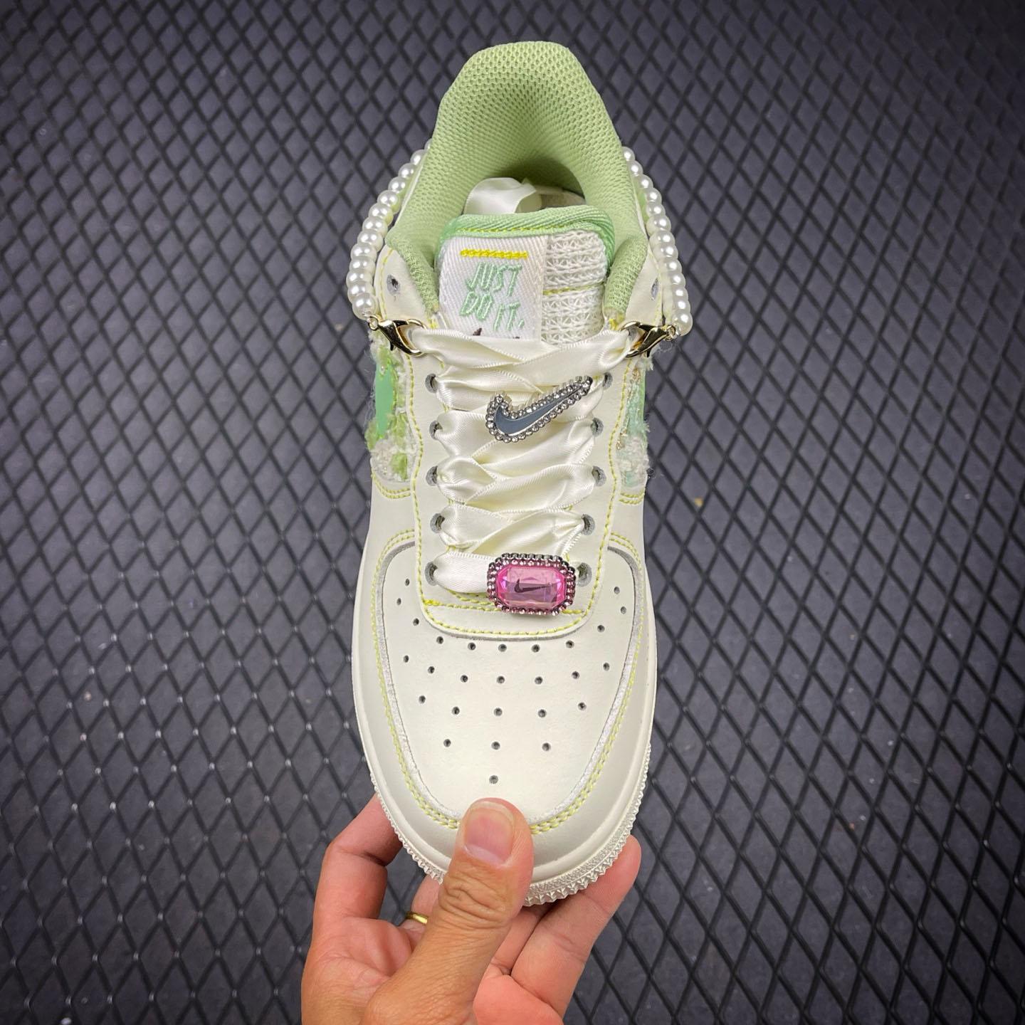 NIKE Air Force 1'07 Low Jade Pearl Canvas  FJ7740-111 - FashionPlug
