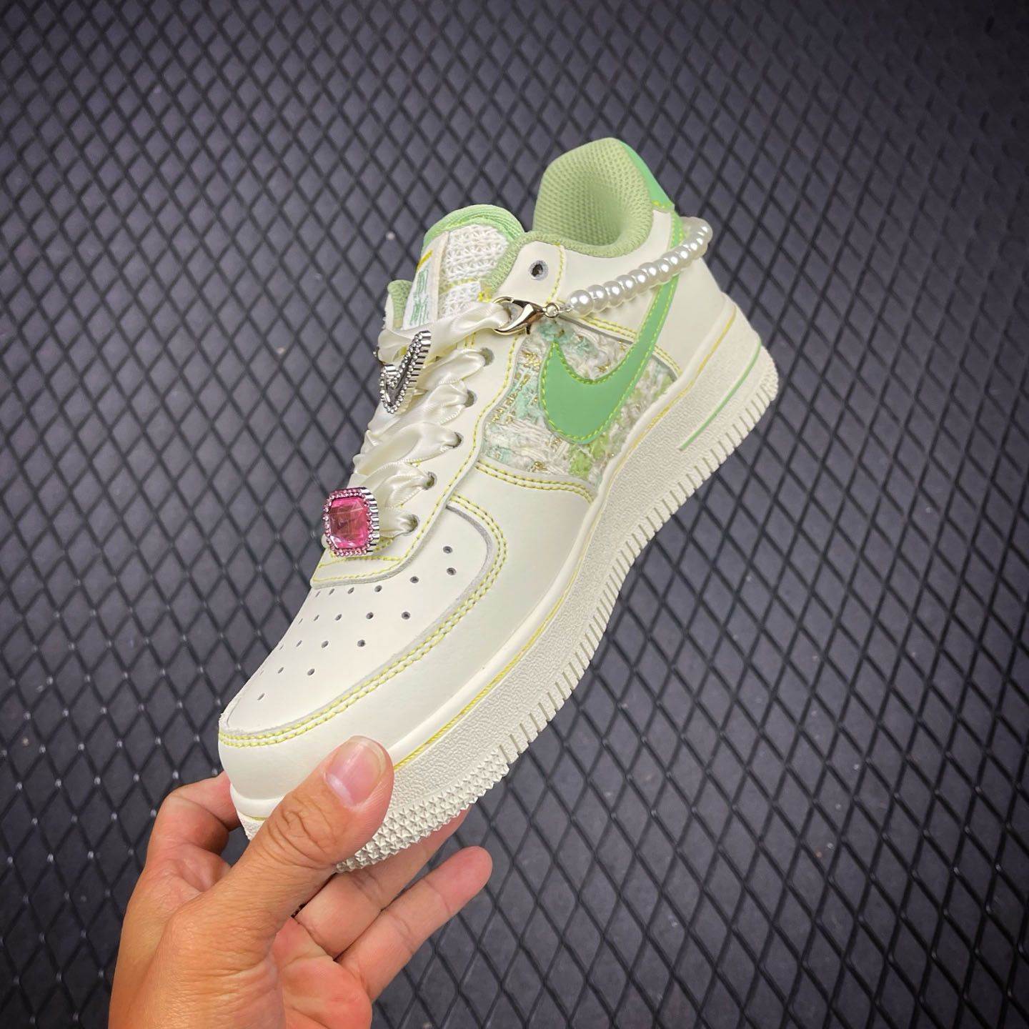 NIKE Air Force 1'07 Low Jade Pearl Canvas  FJ7740-111 - FashionPlug