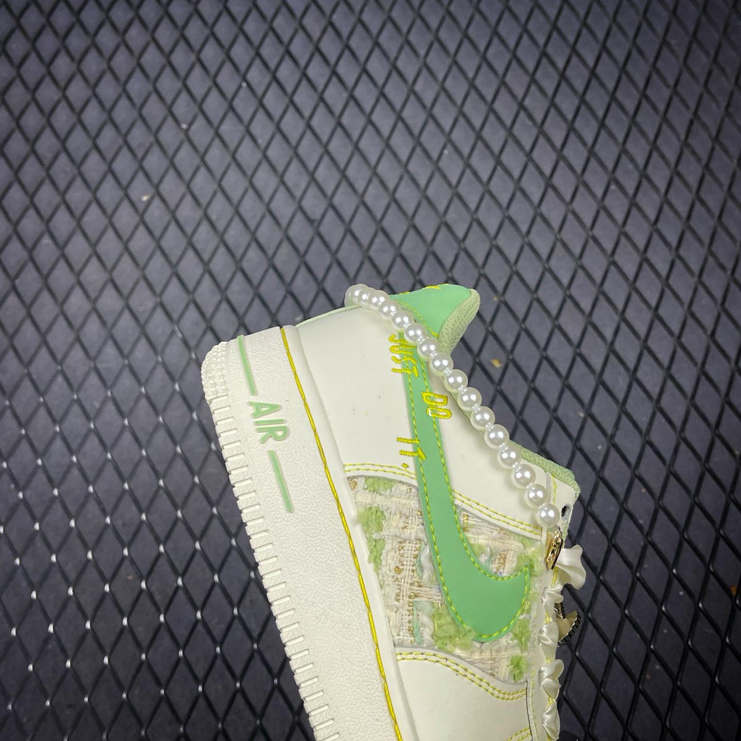 NIKE Air Force 1'07 Low Jade Pearl Canvas  FJ7740-111 - FashionPlug