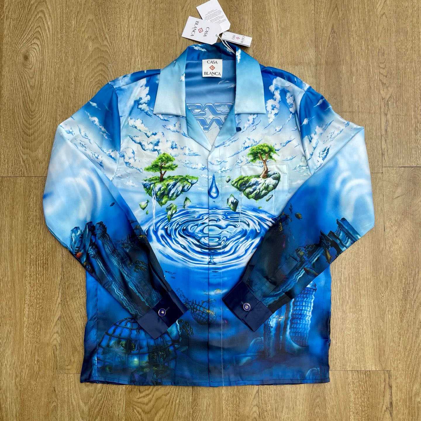 Casablanca Lost Atlantis Long Sleeve Silk Shirt CA3573 - FashionPlug