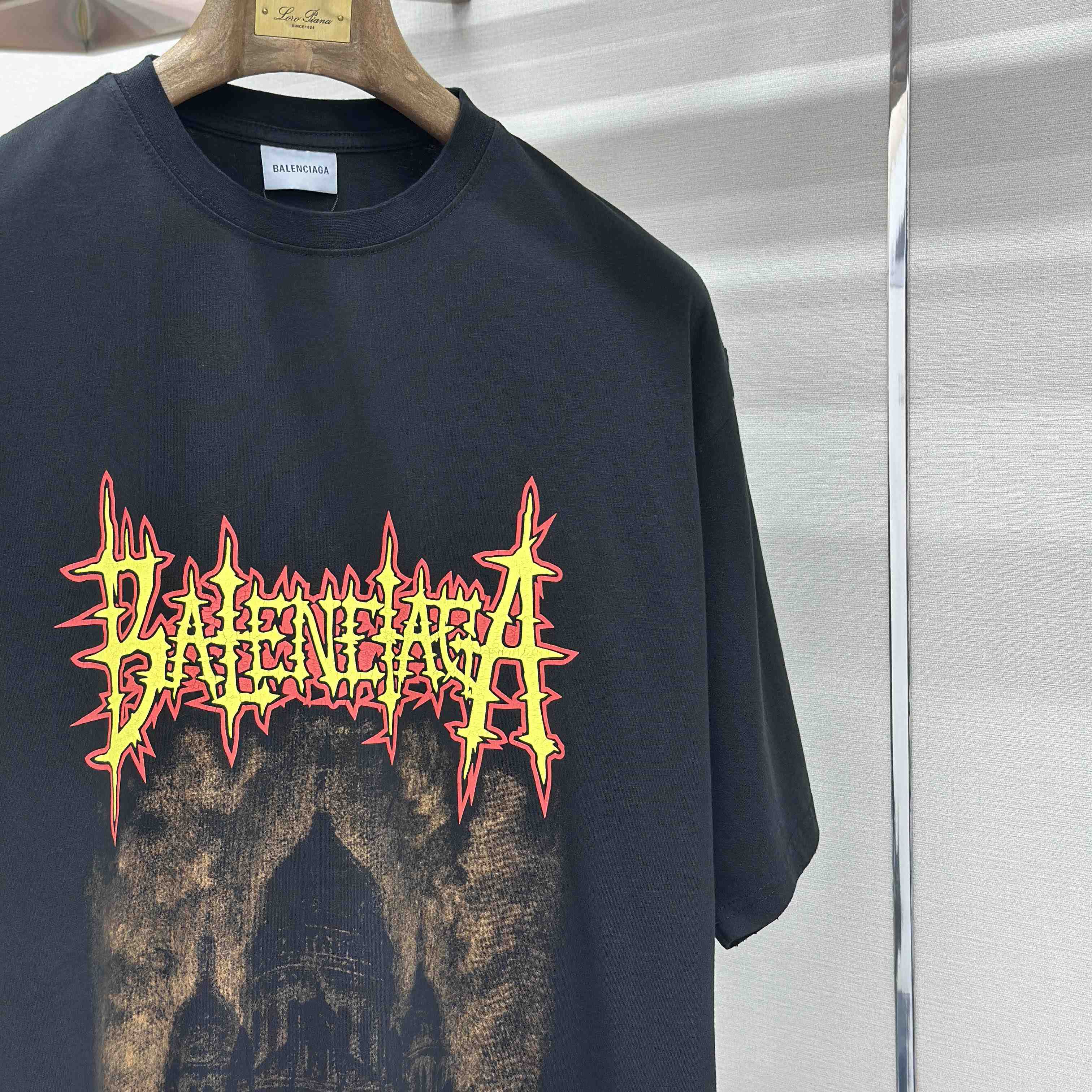 Balenciaga Paris Thunderstorm Oversized T-Shirt  - FashionPlug