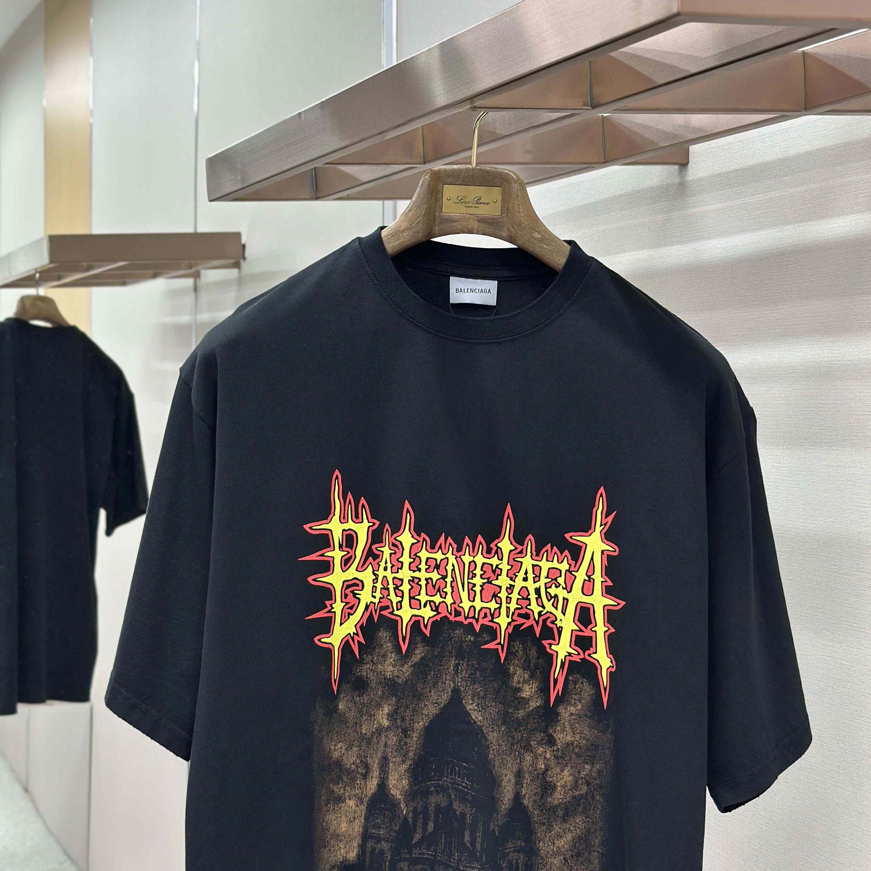 Balenciaga Paris Thunderstorm Oversized T-Shirt  - FashionPlug