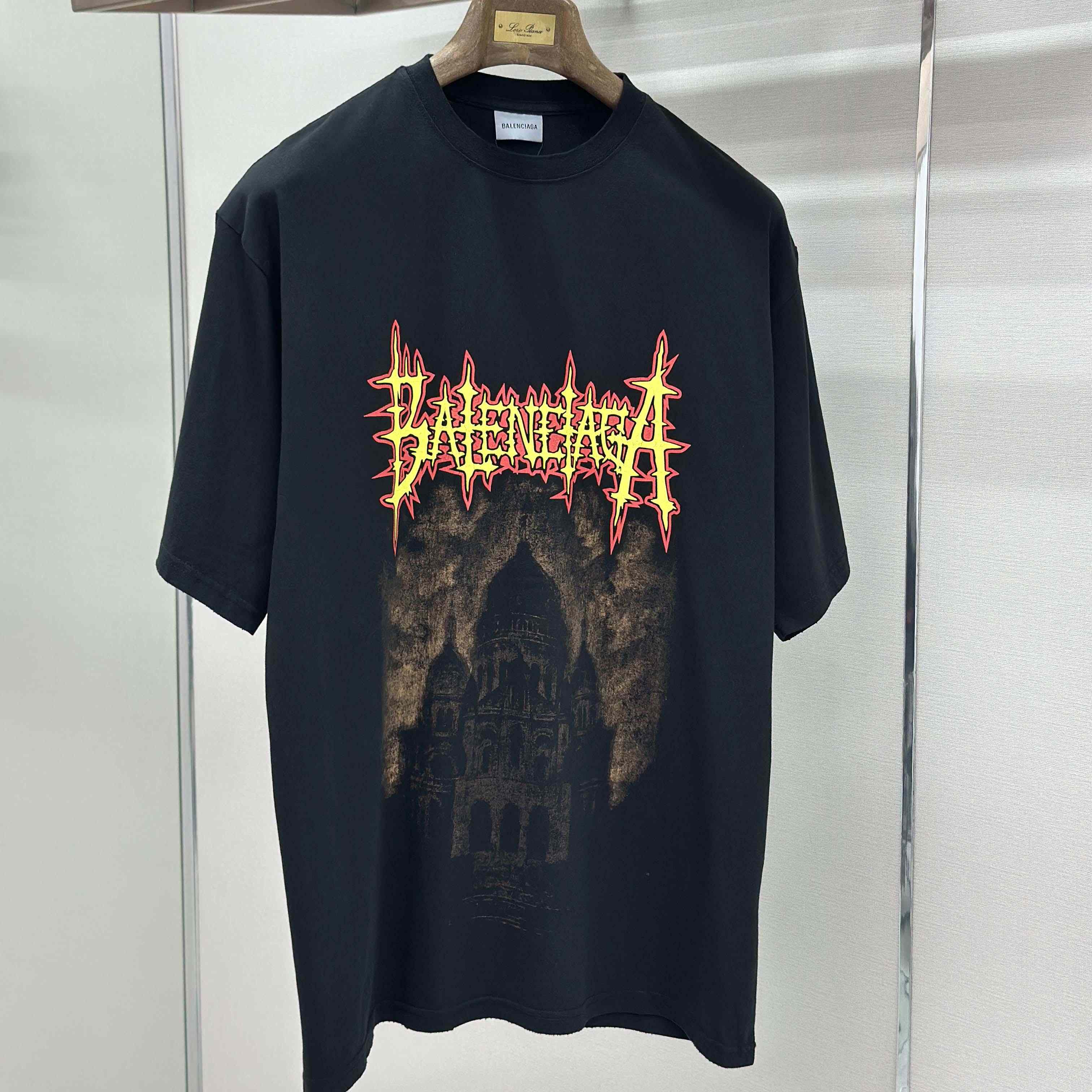 Balenciaga Paris Thunderstorm Oversized T-Shirt  - FashionPlug