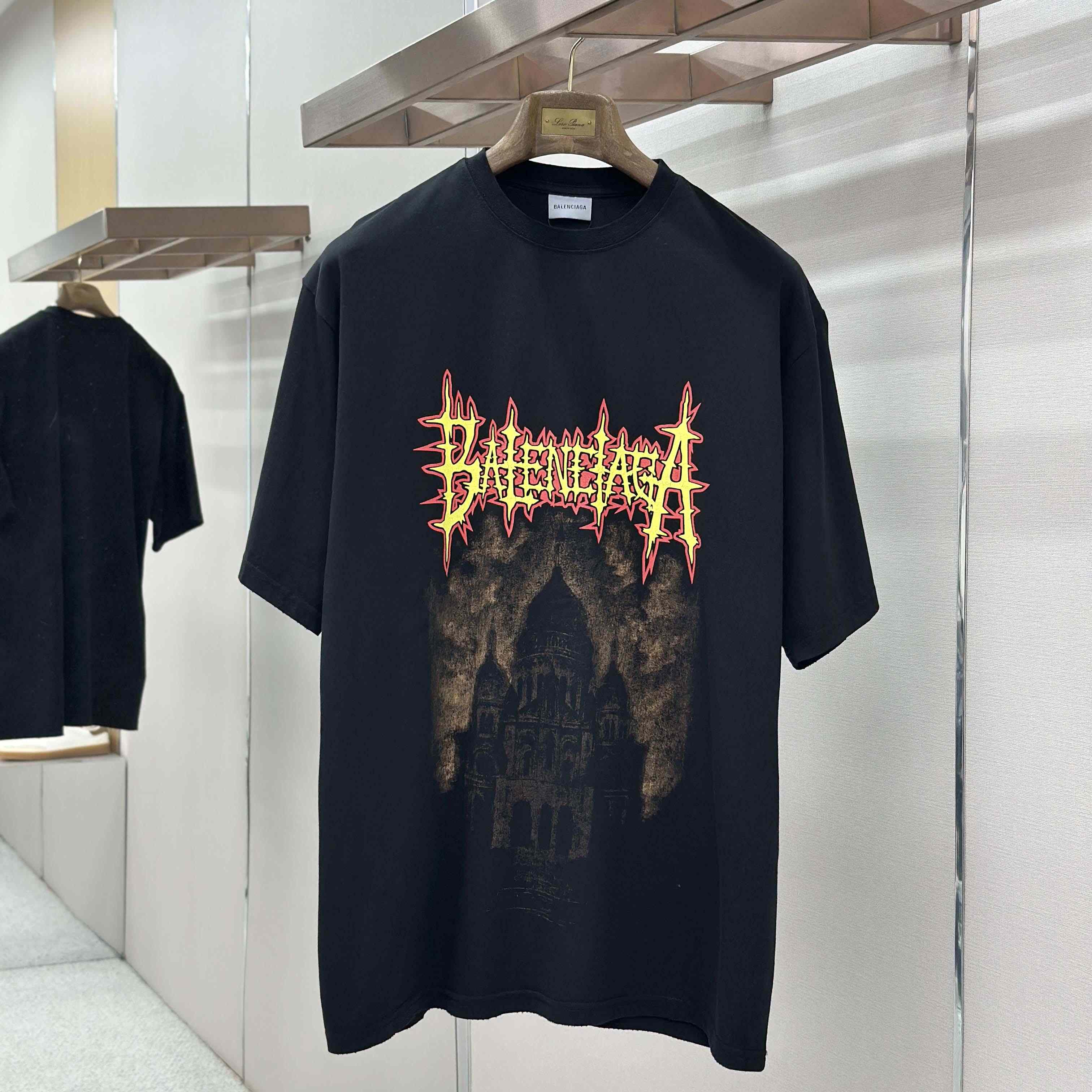 Balenciaga Paris Thunderstorm Oversized T-Shirt  - FashionPlug