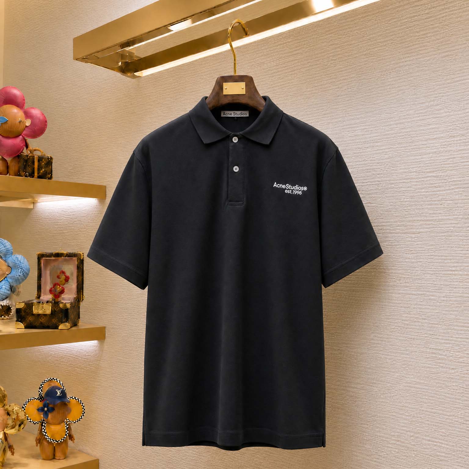 Acne Studios Washed Logo Polo - FashionPlug