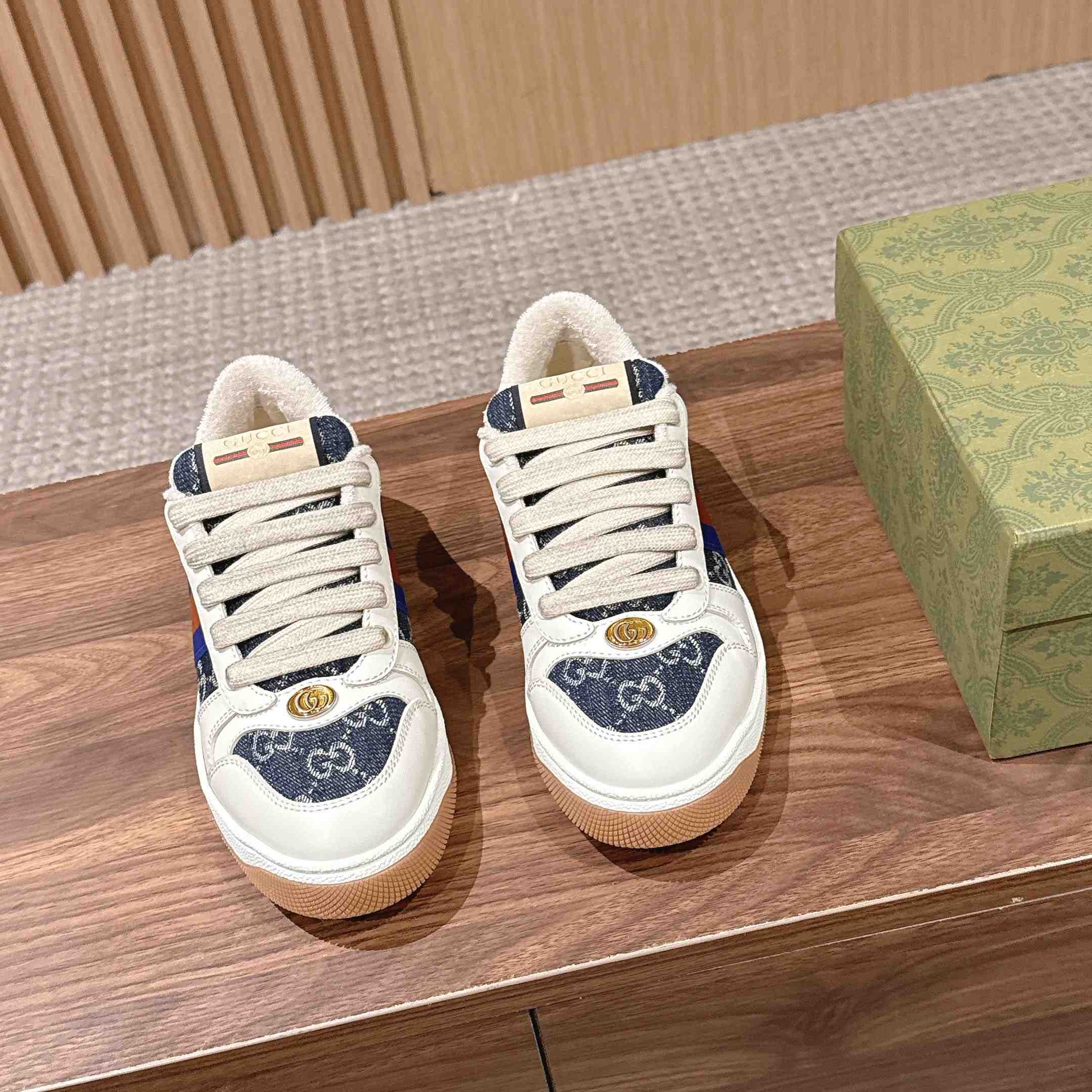 Gucci Screener 'GG Canvas - Denim Ivory' - FashionPlug