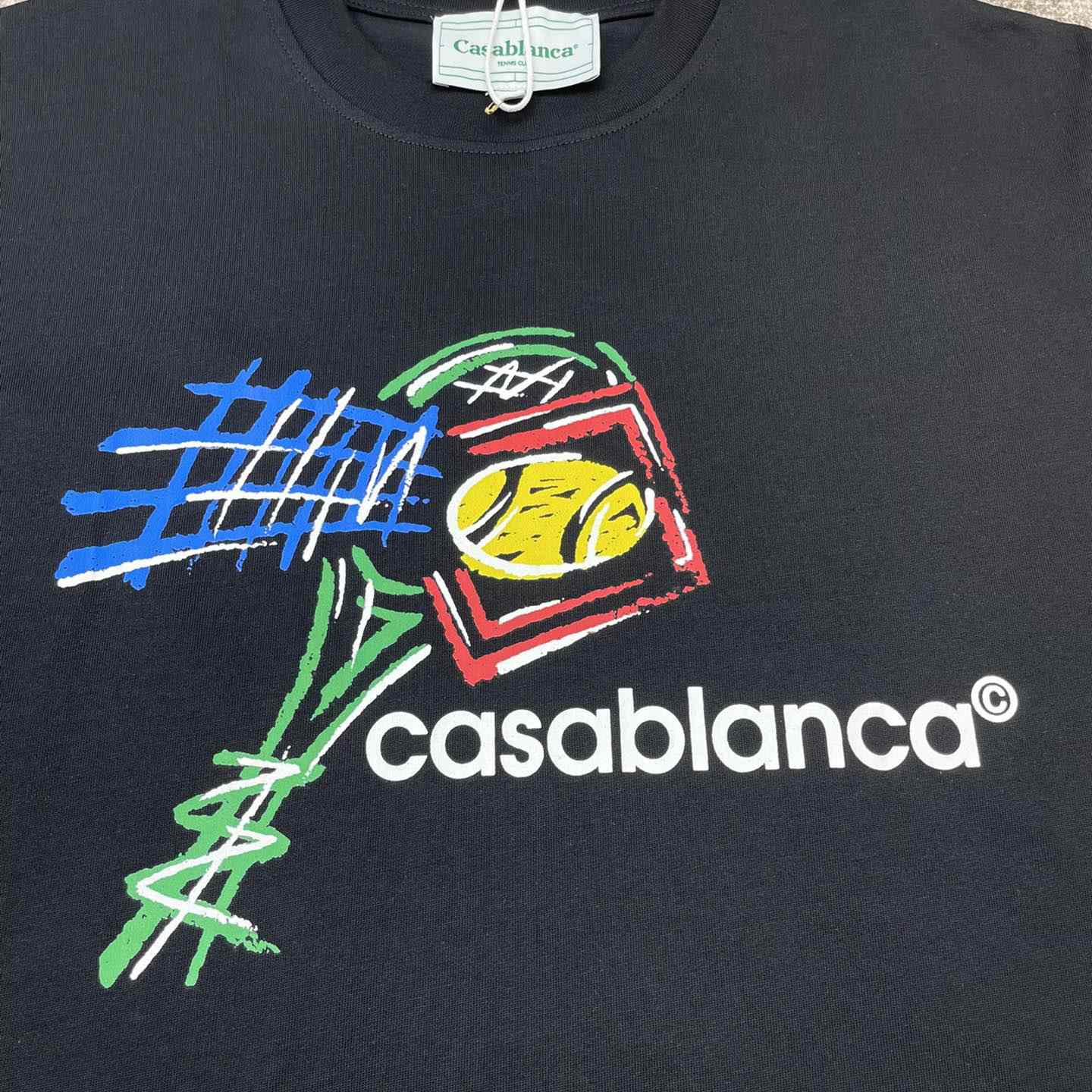 Casablanca Screen Printed T-Shirt 'Croquis De Tennis' C899 - FashionPlug