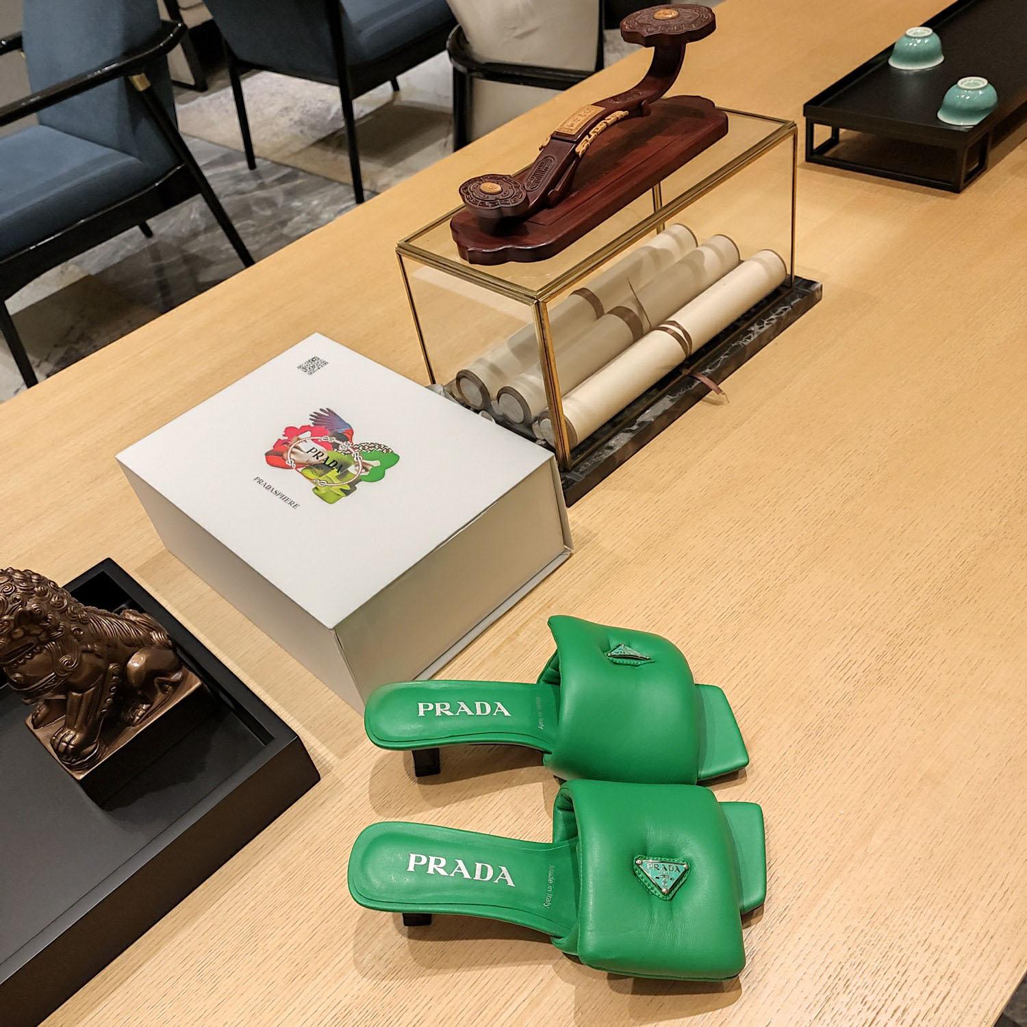 Prada Soft Padded Nappa Sandals - FashionPlug