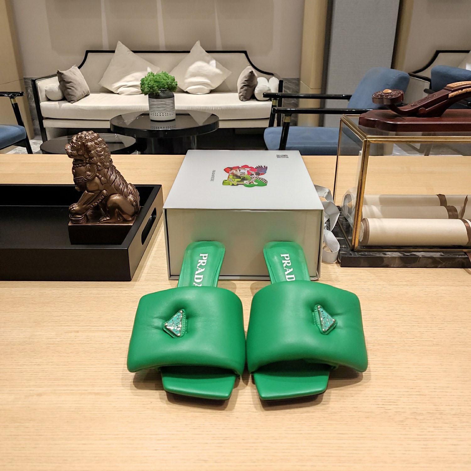Prada Soft Padded Nappa Sandals - FashionPlug
