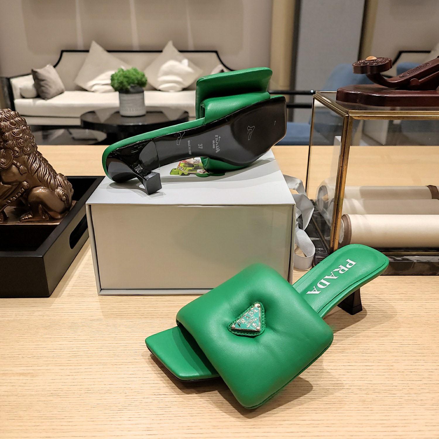 Prada Soft Padded Nappa Sandals - FashionPlug