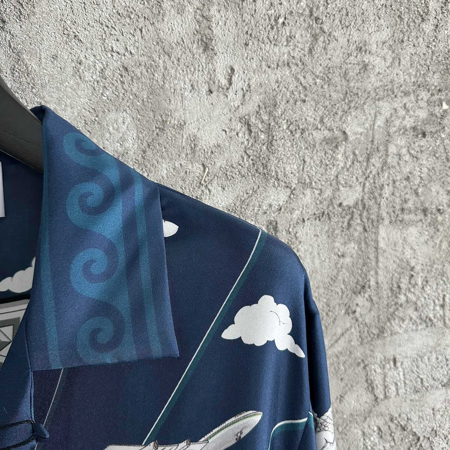 Casablanca Le Temple Du Sport Long Sleeve Silk Shirt - FashionPlug