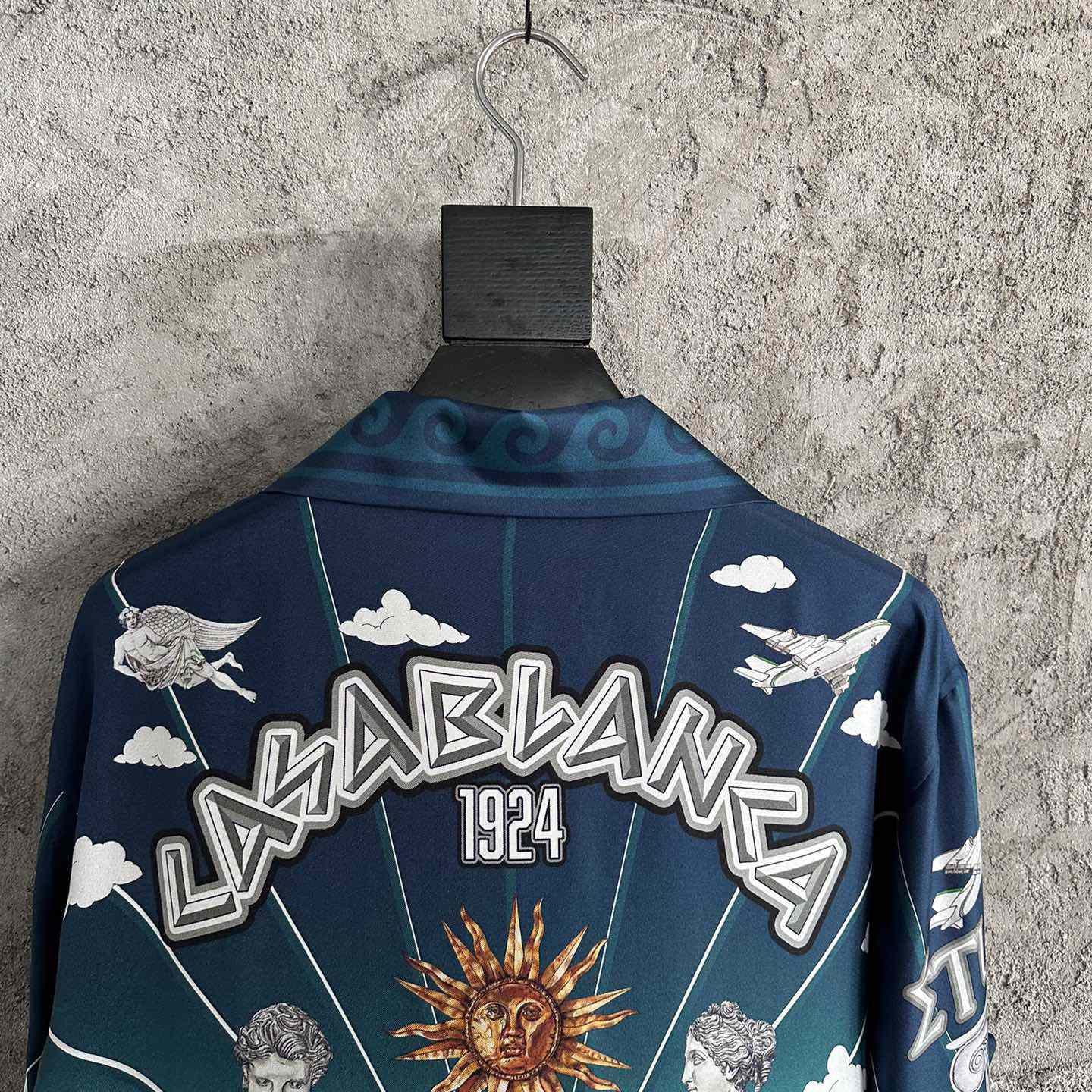 Casablanca Le Temple Du Sport Long Sleeve Silk Shirt - FashionPlug