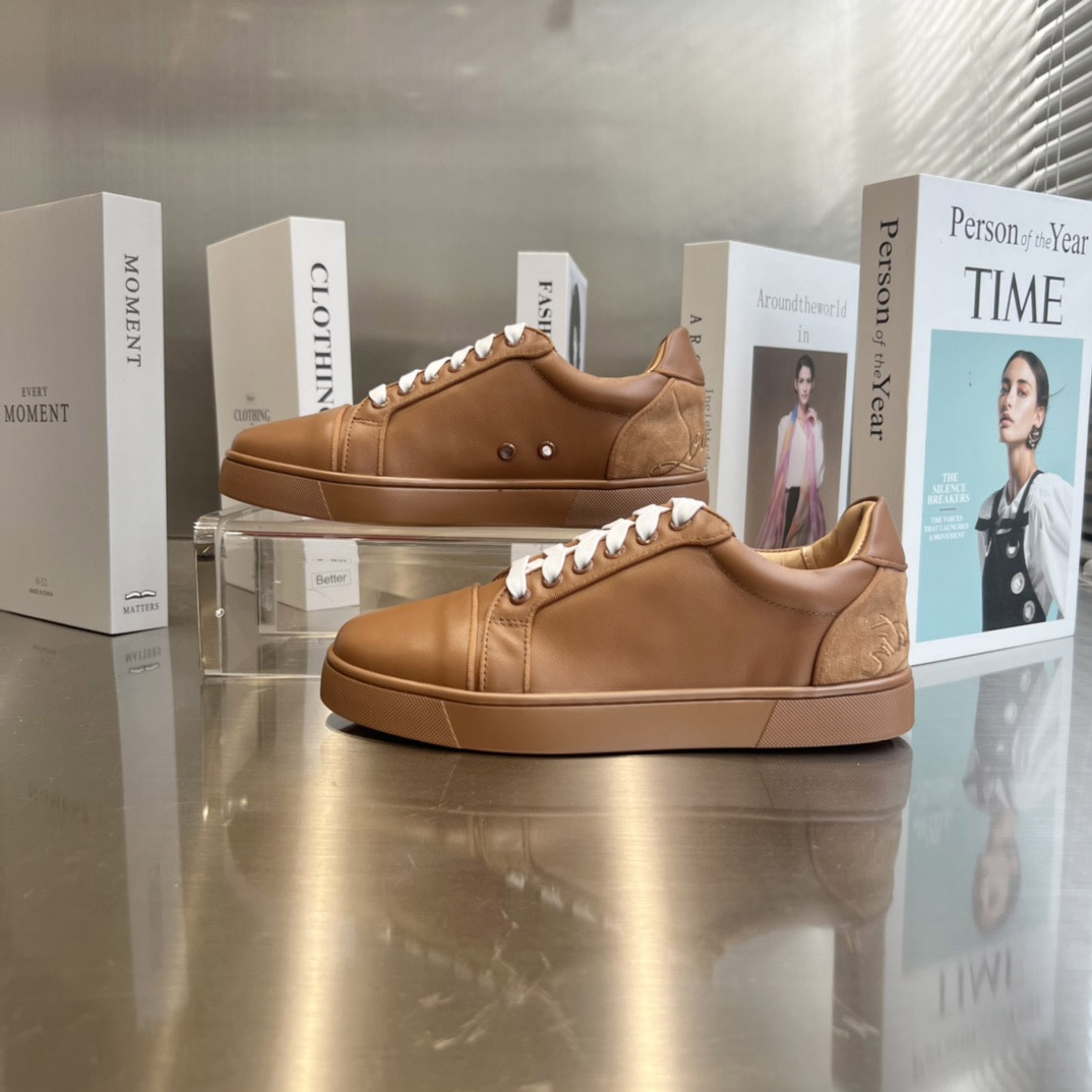 Christian Louboutin Fun Vieira Leather Sneakers - FashionPlug