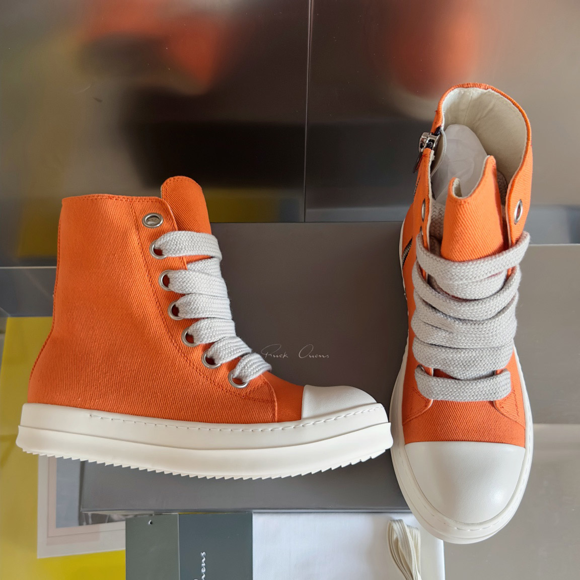 Rick Owens DRKSHDW Ramones High 'Orange Milk' - FashionPlug
